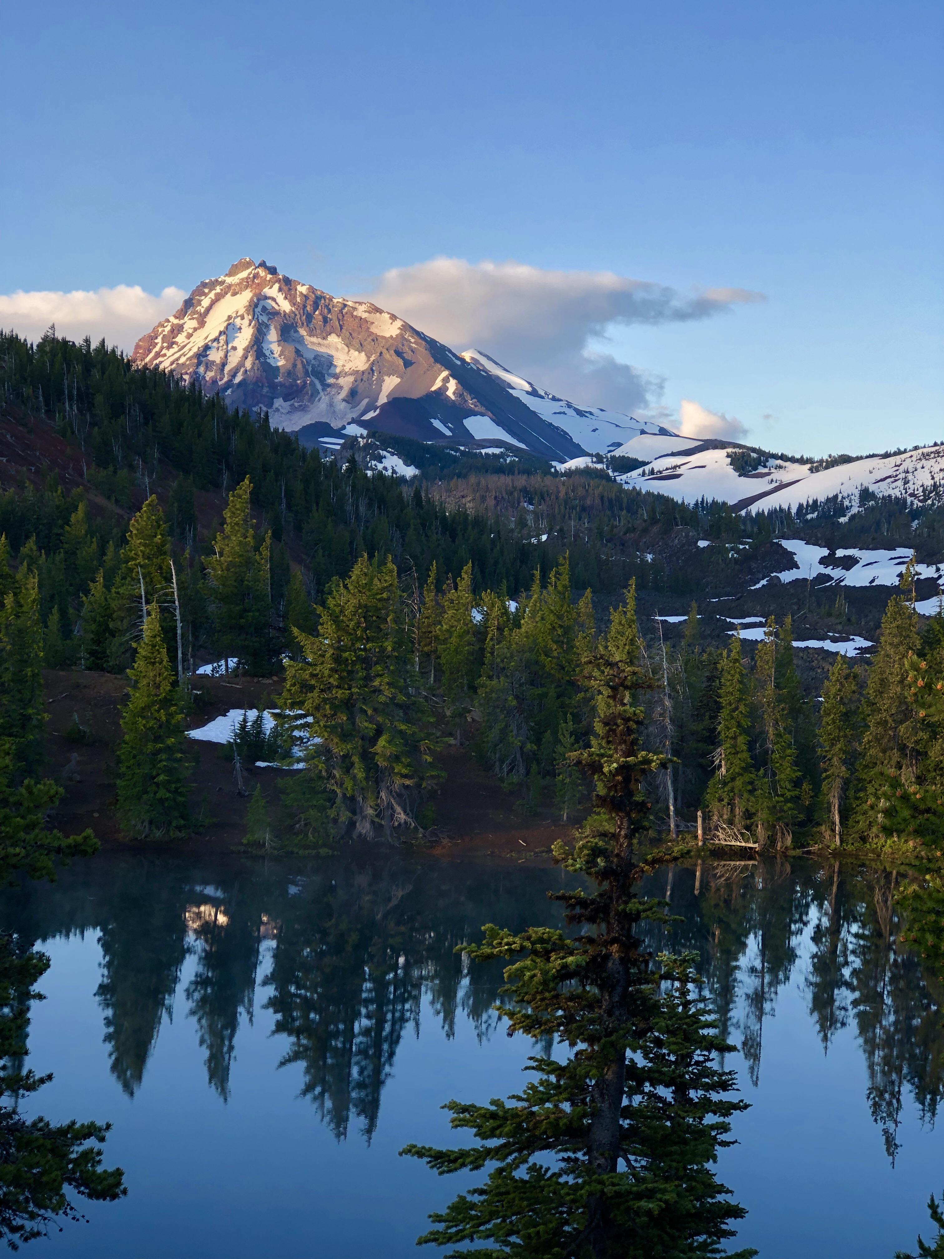 This morning, North Sister from South Matthieu Lake, Three Sisters