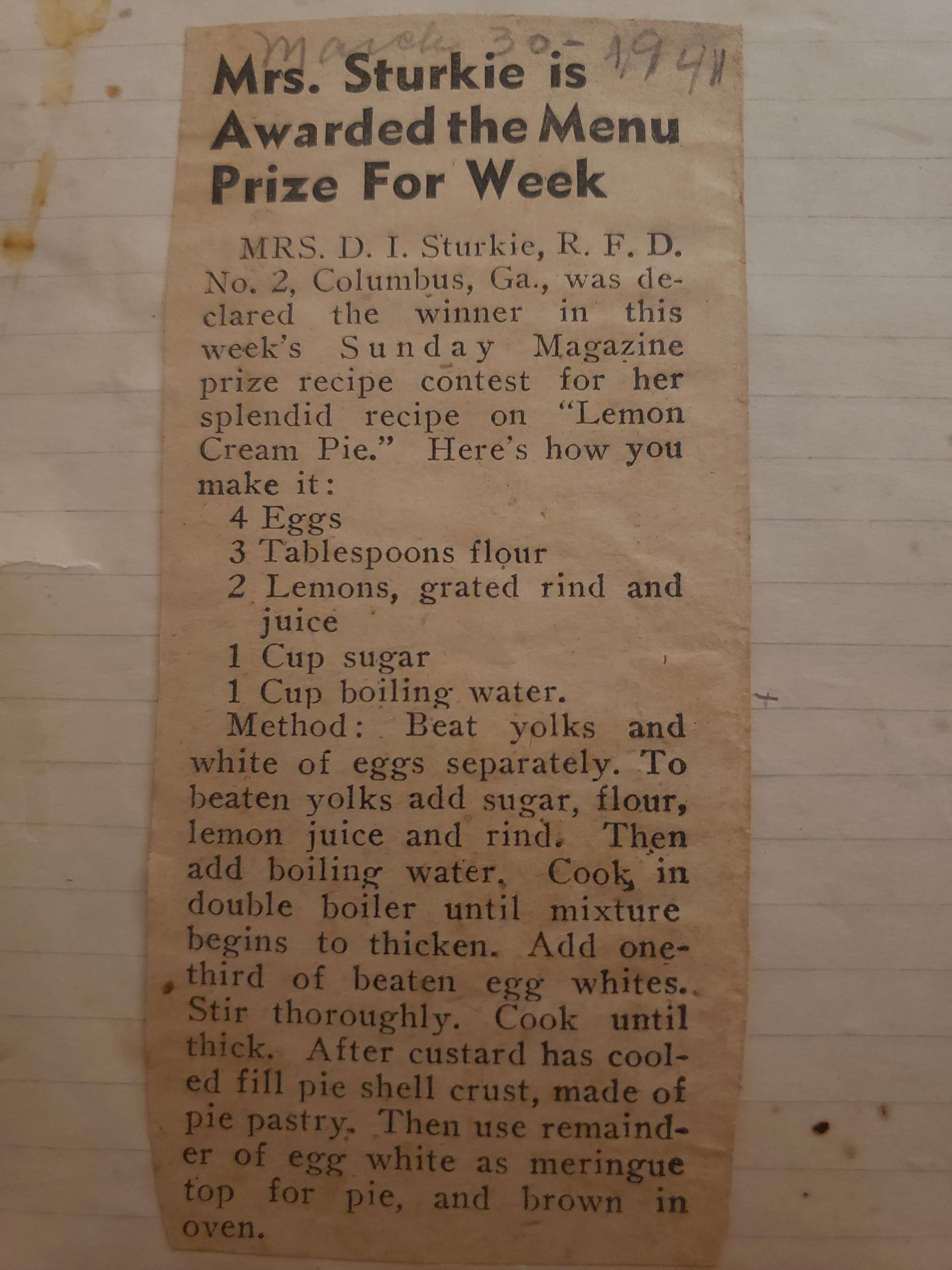 Found my great grandmother's cookbook from 1940 among my granny's