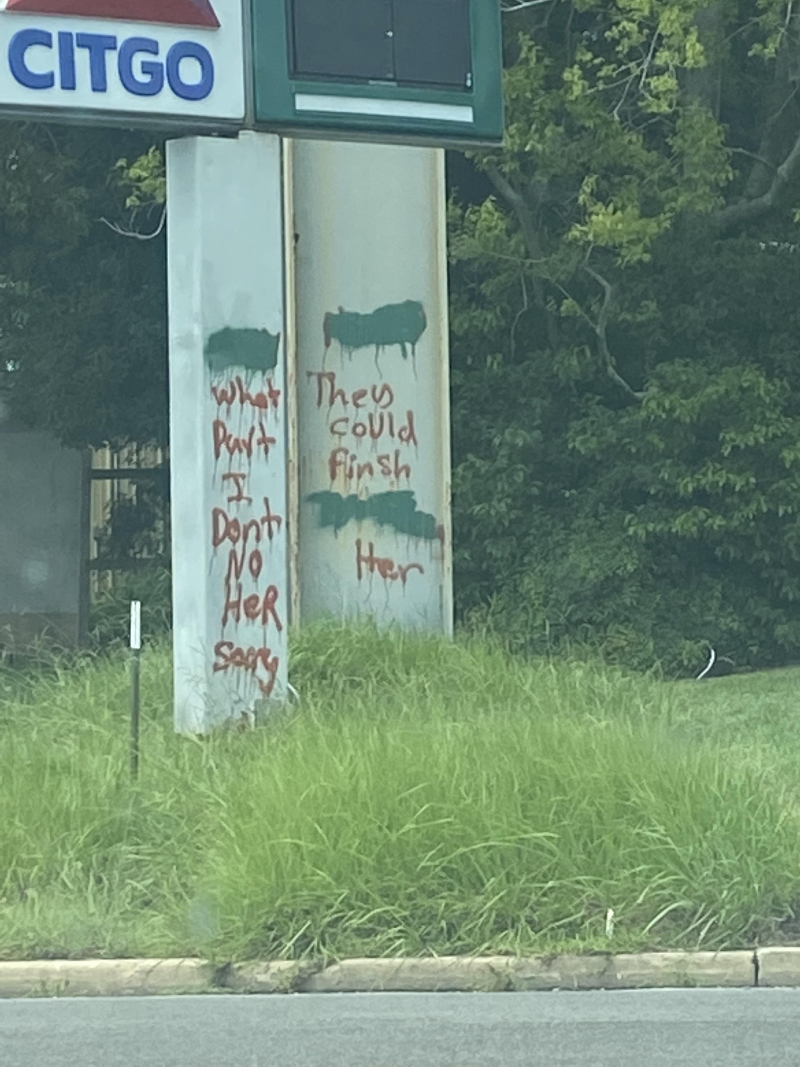 Oddly vague (and terrifying) graffiti near Baton Rouge, LA r