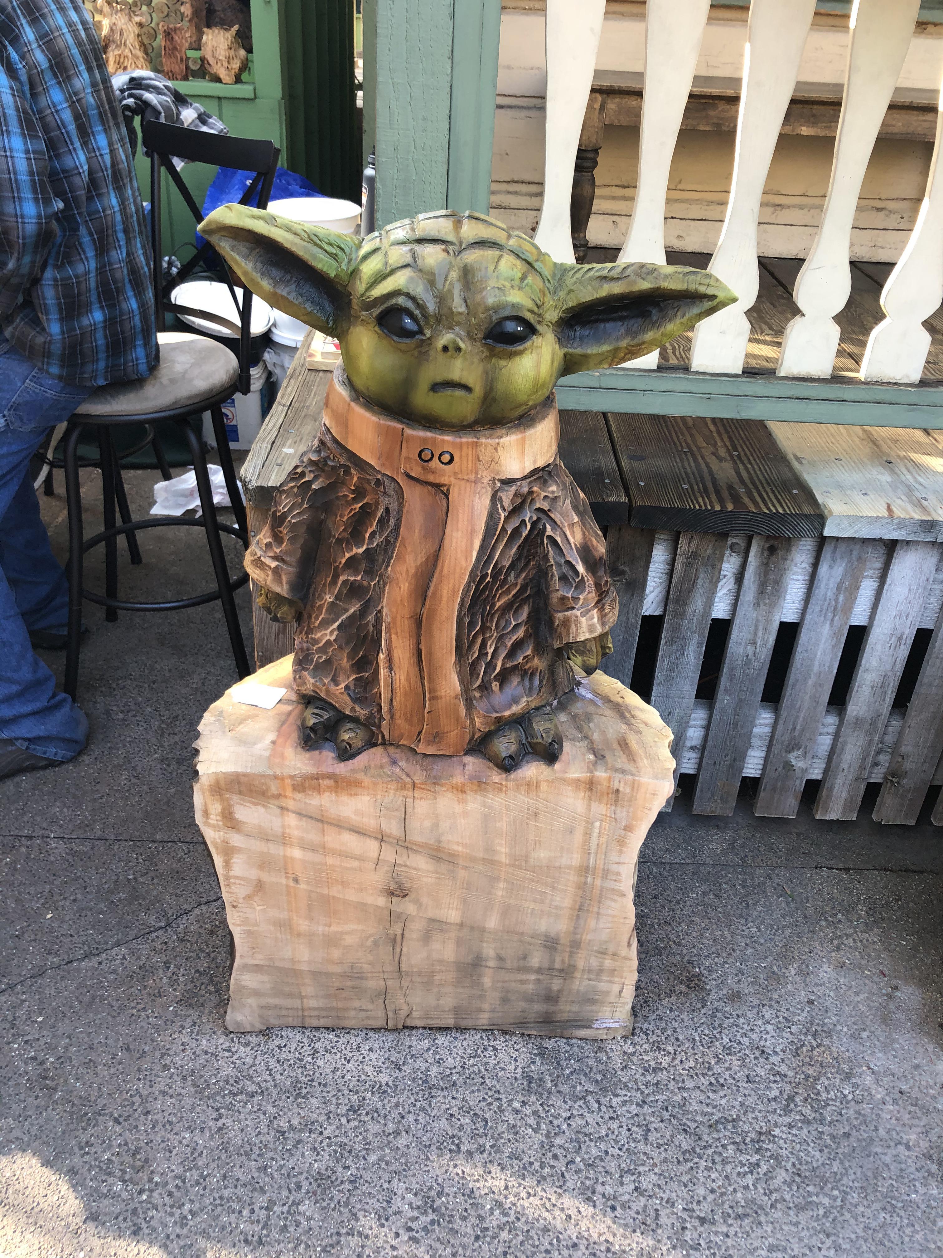 “It would be cool if they had a baby yoda around here” is what I said