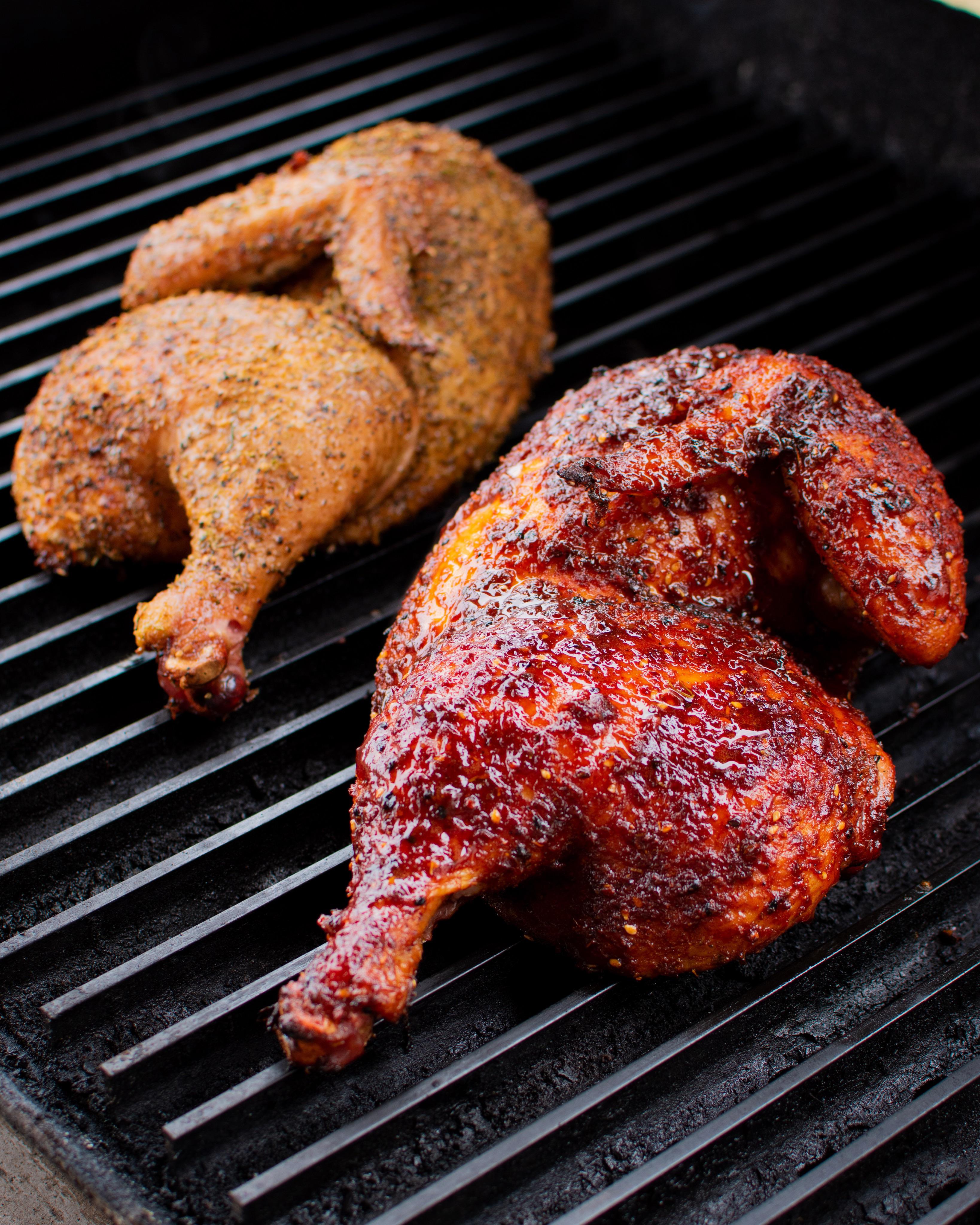 Smoked Chicken halves. Which one are you picking? My Classic BBQ or Lemon Pepper? r/BBQ