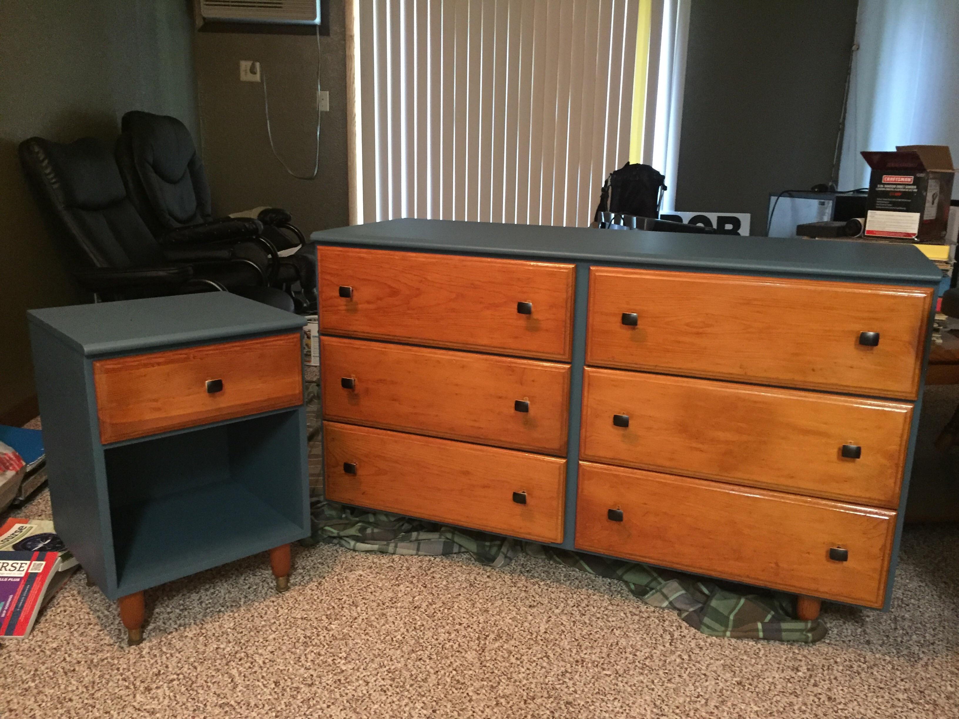Refinished a 60 year old bedroom set r/woodworking
