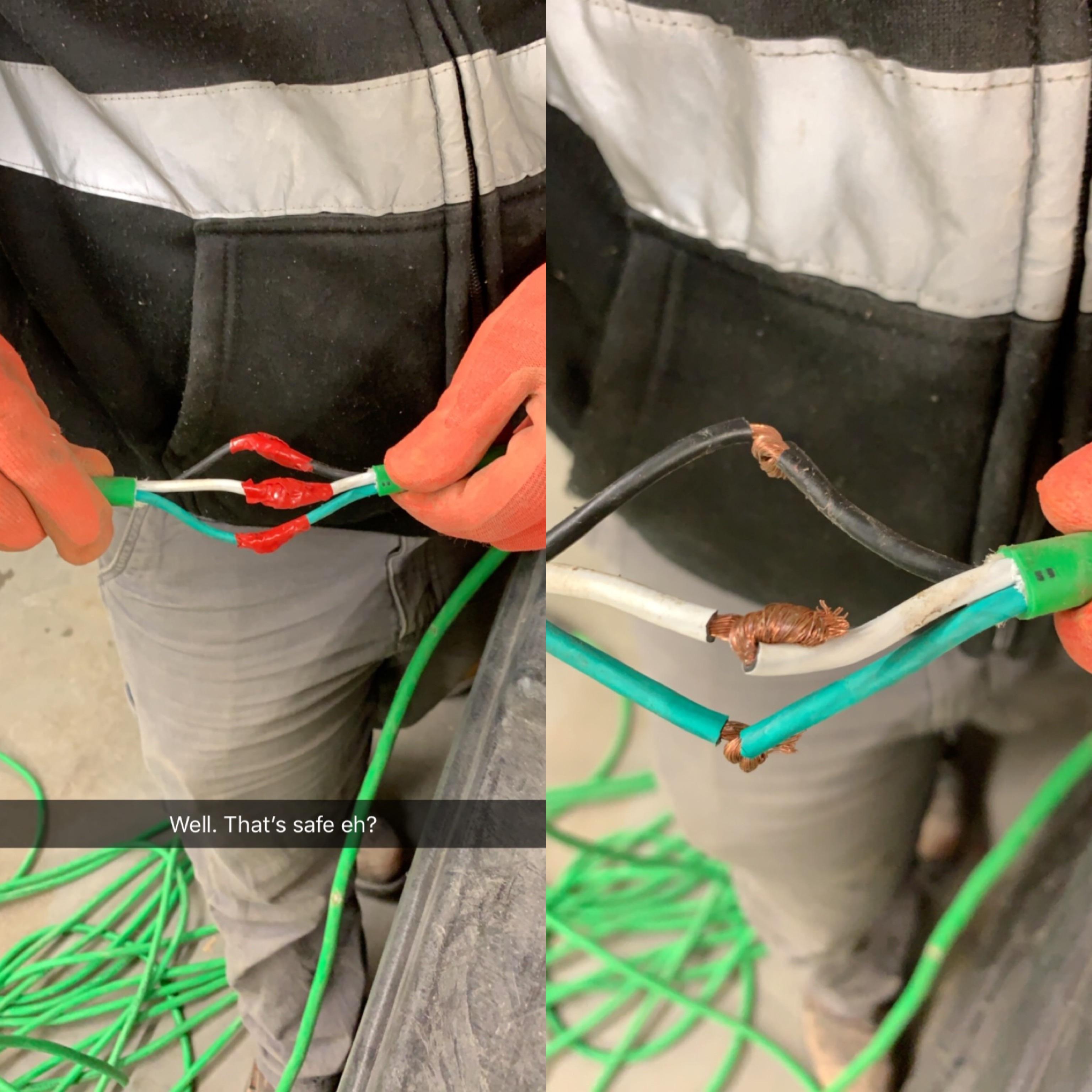 While inspecting cords.. found this.. r/electricians