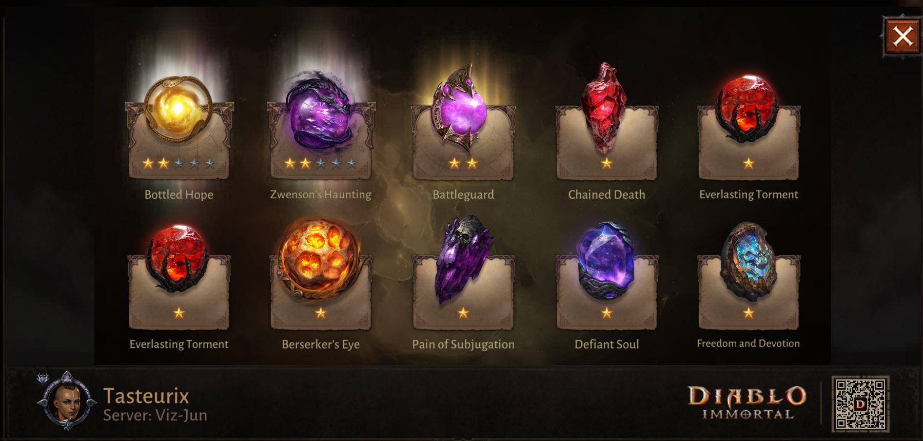 My first 10 gems rift as a F2P, at how much can I sell Bottled Hope aprox? DiabloImmortal