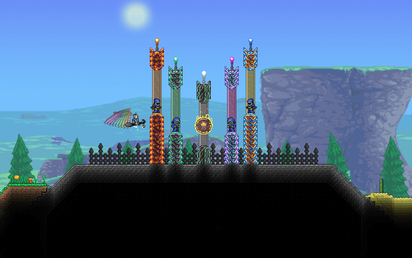 I love that you can build around the Cultist's spawn Terraria