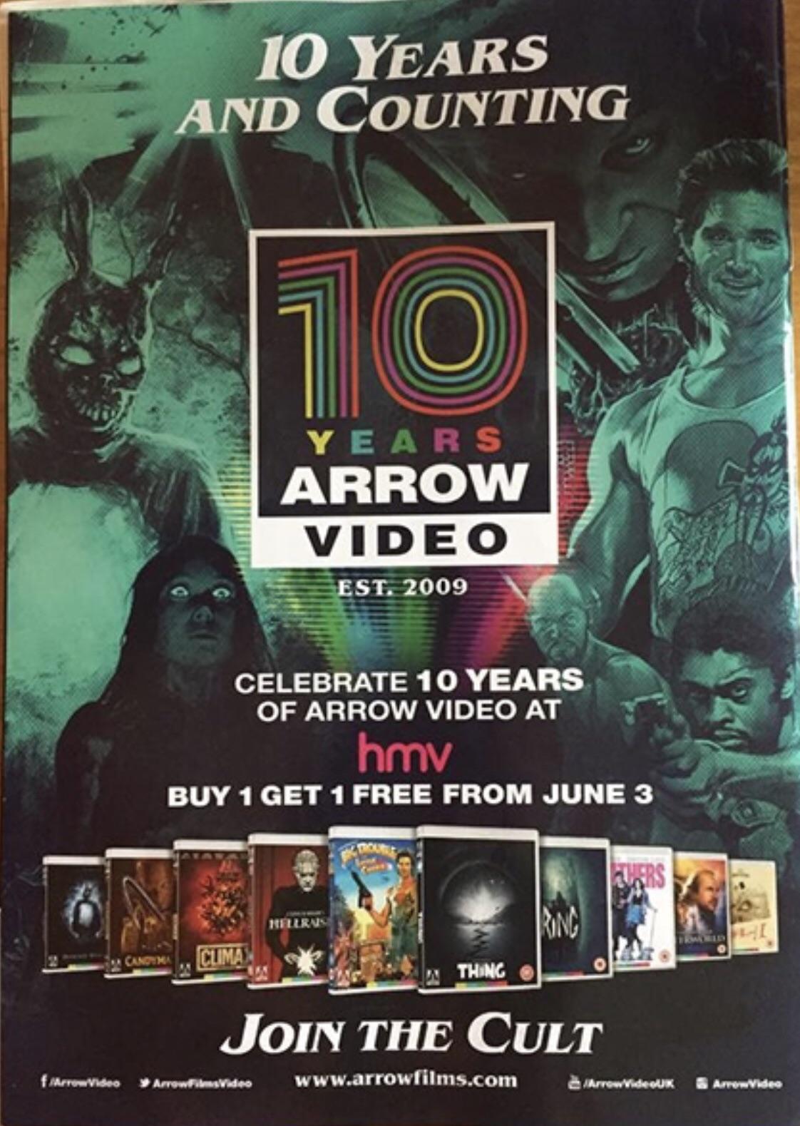 Arrow Video Buy one, Get One Free. HMV until 14/06/19. Includes box