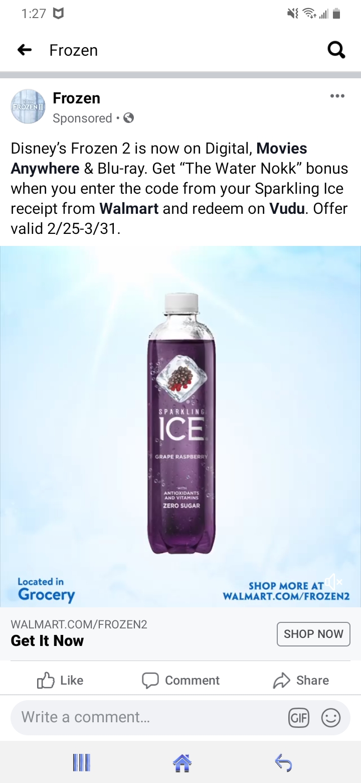 Frozen 2 Bonus from Walmart vudu