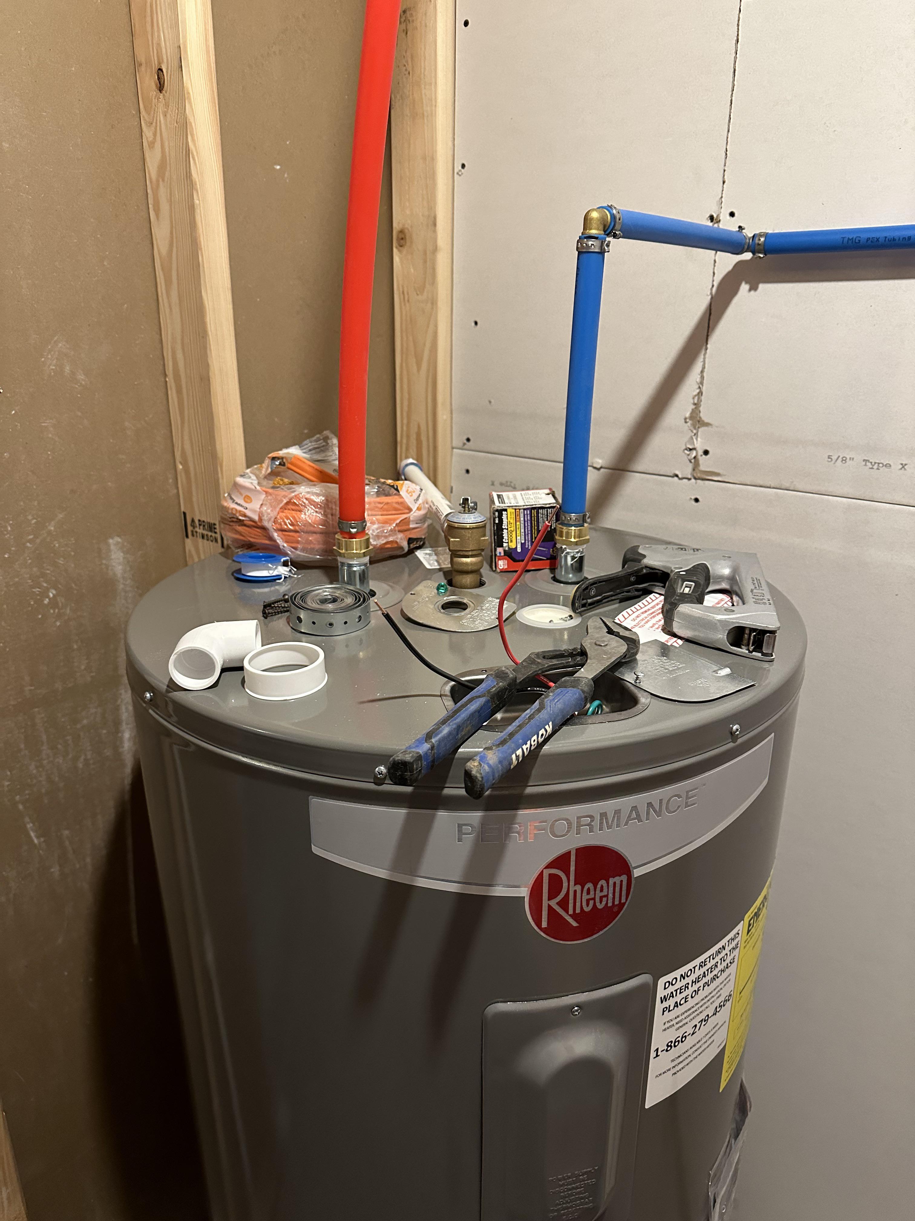 Pex clearance on electric water heaters r/Plumbing