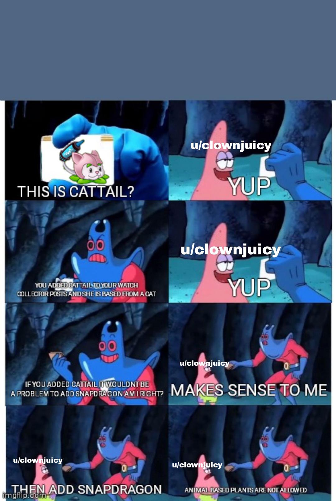 "animal based plants are not allowed" r/PlantsVSZombies