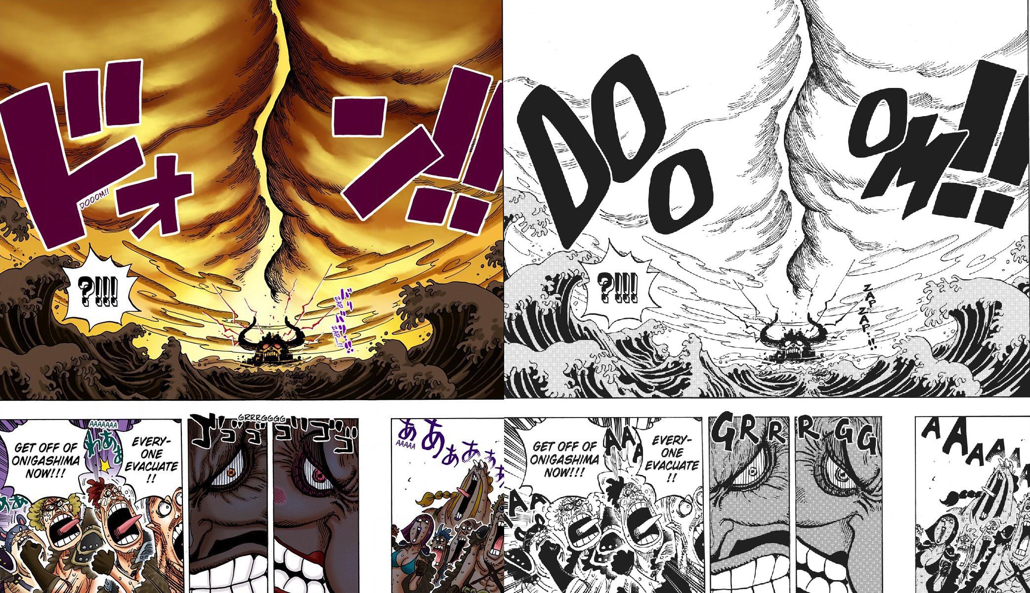 One Piece official color manga vs the original black and white r/OnePiece