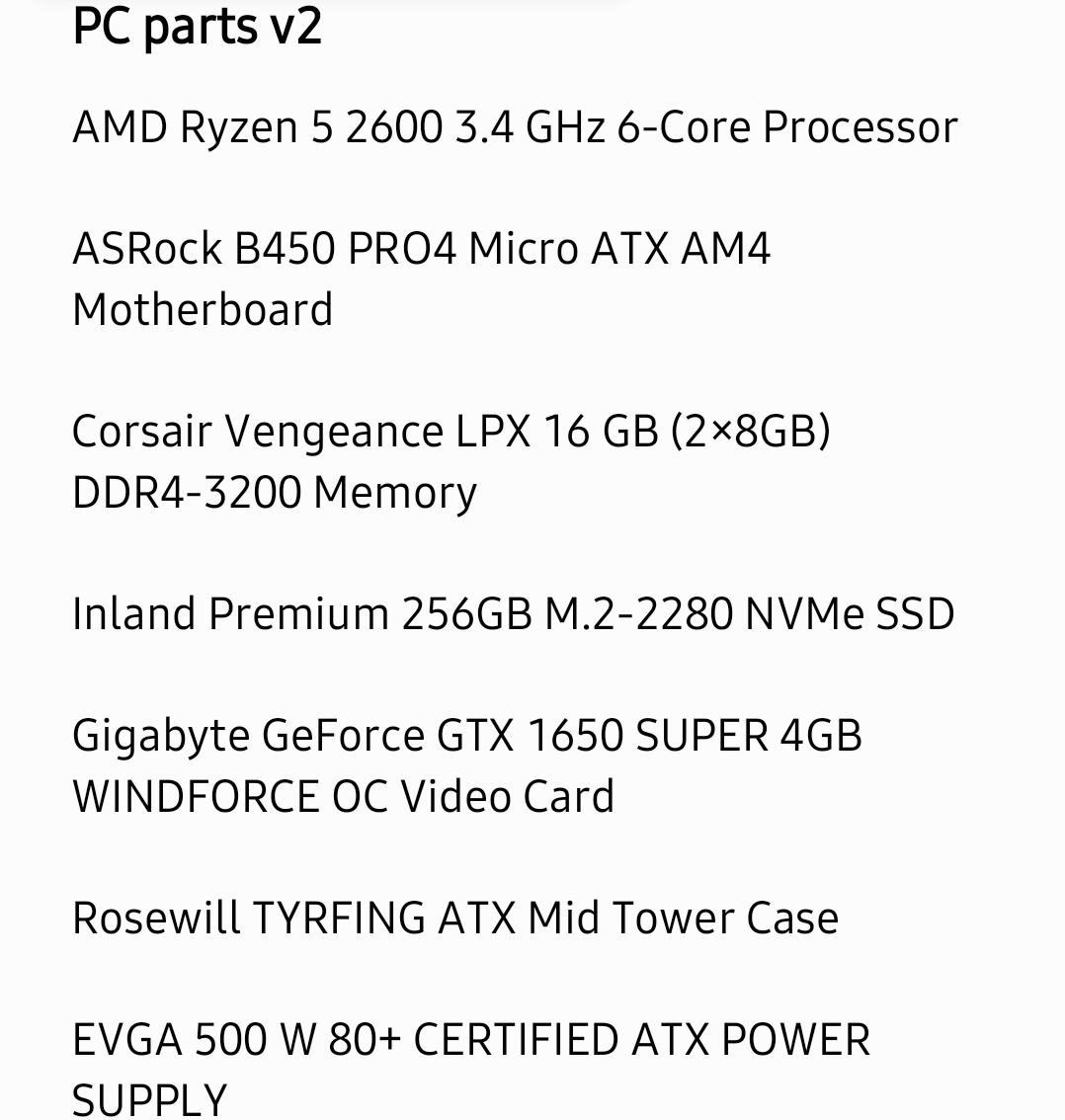 My PC Part List v2. I'm trying to save some money on my pc. The current