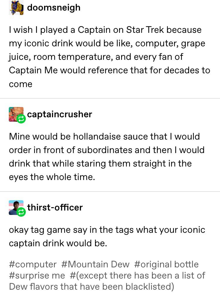 This seems fun, let’s see some iconic drink orders r/tumblr