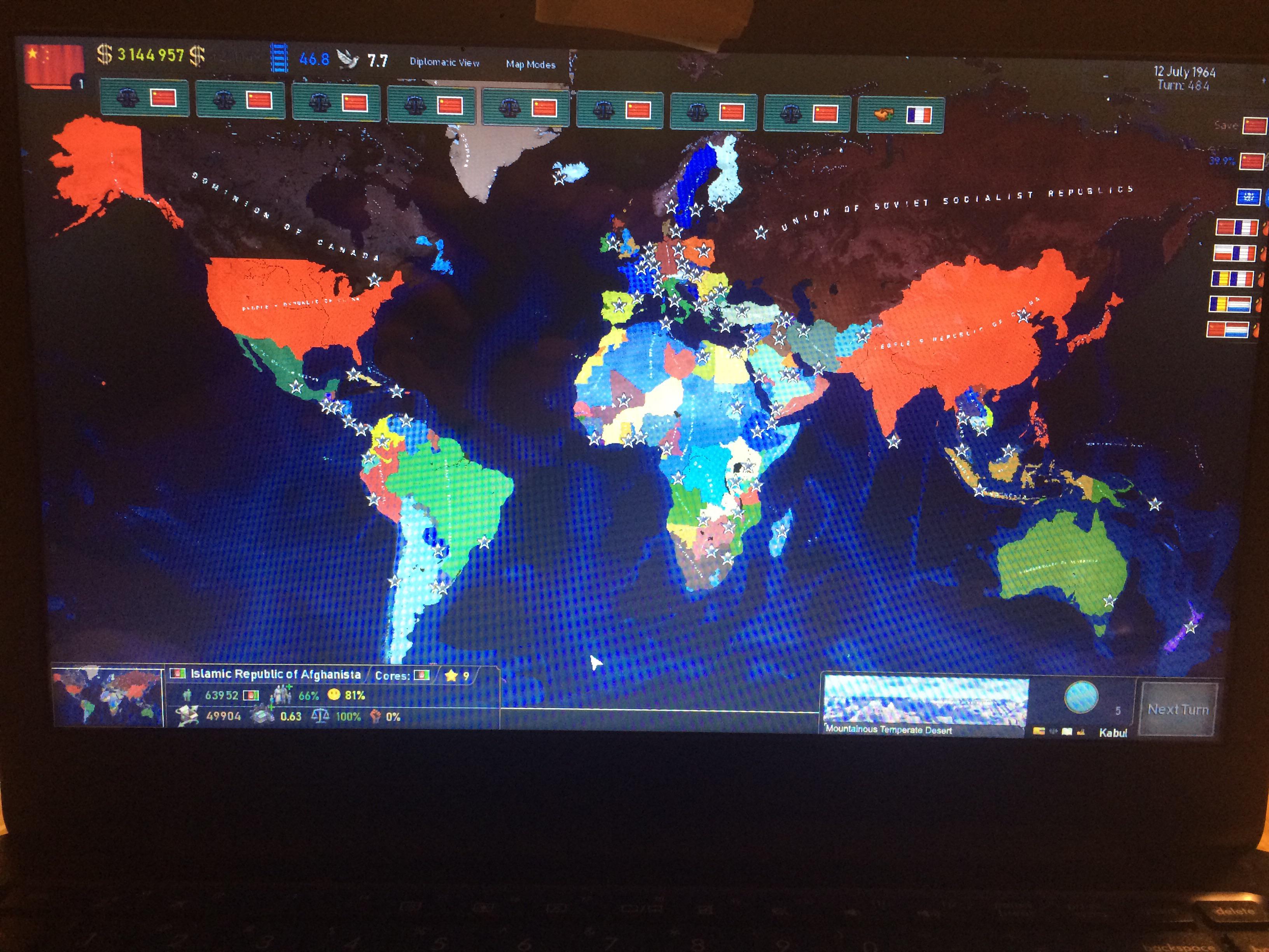 my chinese empire in the 1159 mod the game broke after i took