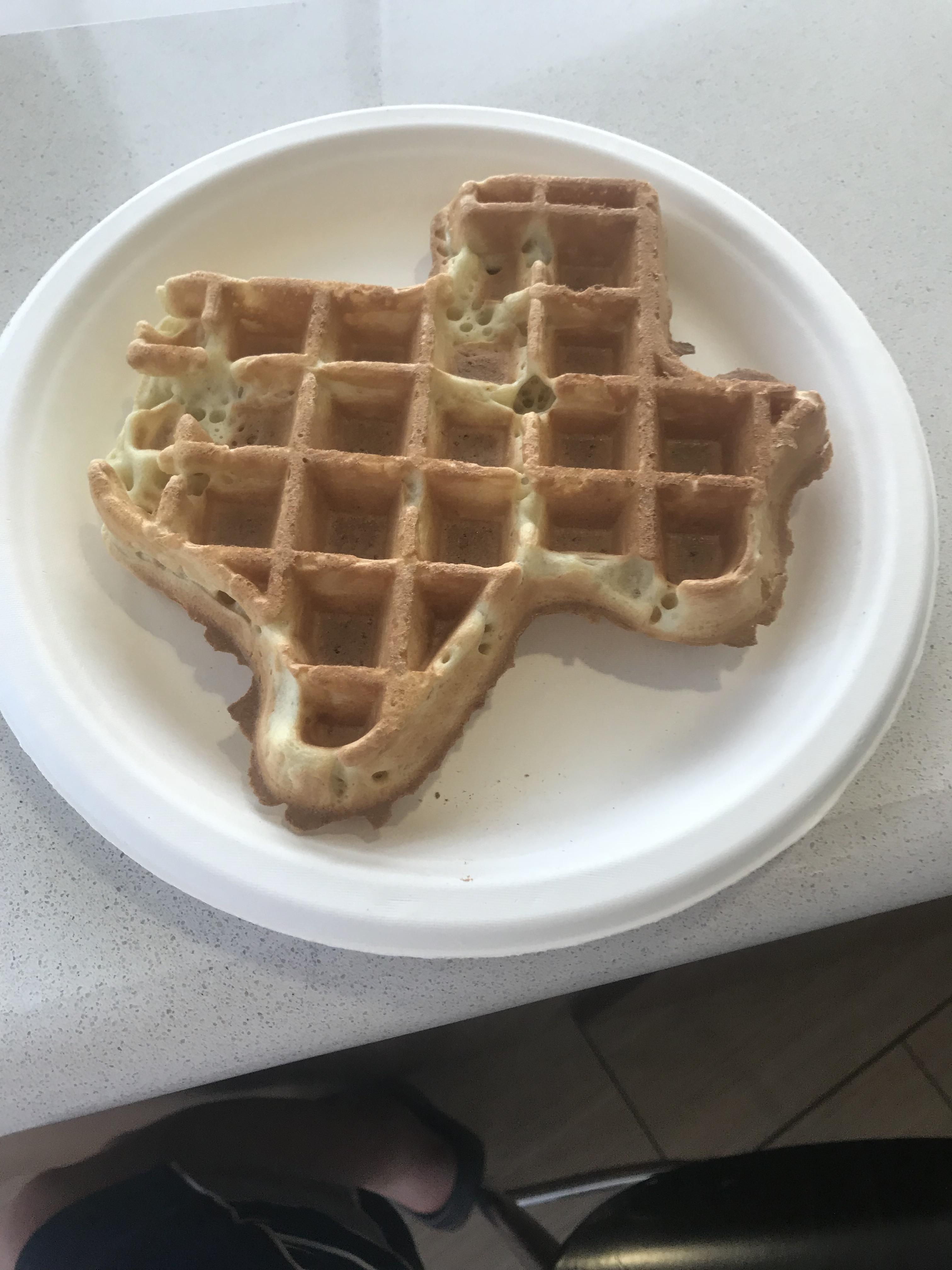 Waffles in my Texas hotel look like Texas r/mildlyinteresting