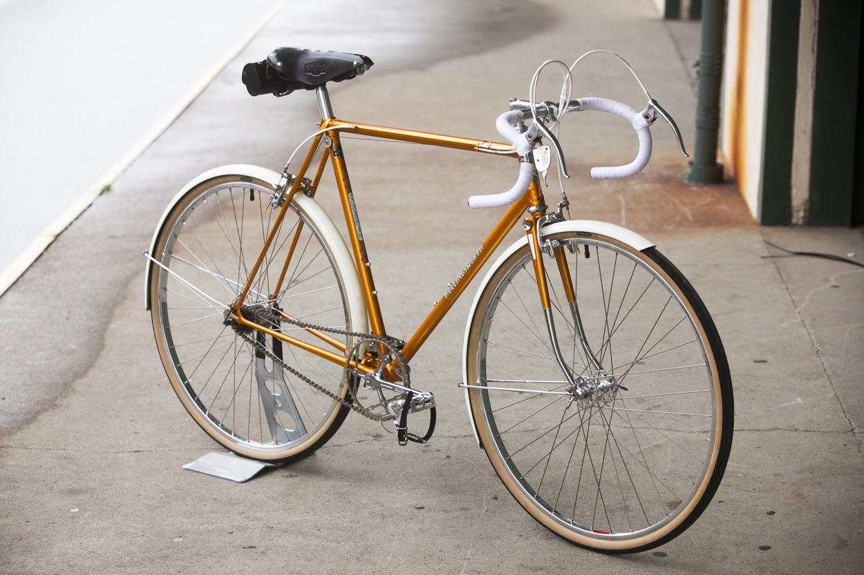 A hand tooled steel frame bike made by my in laws. Absolutely beautiful