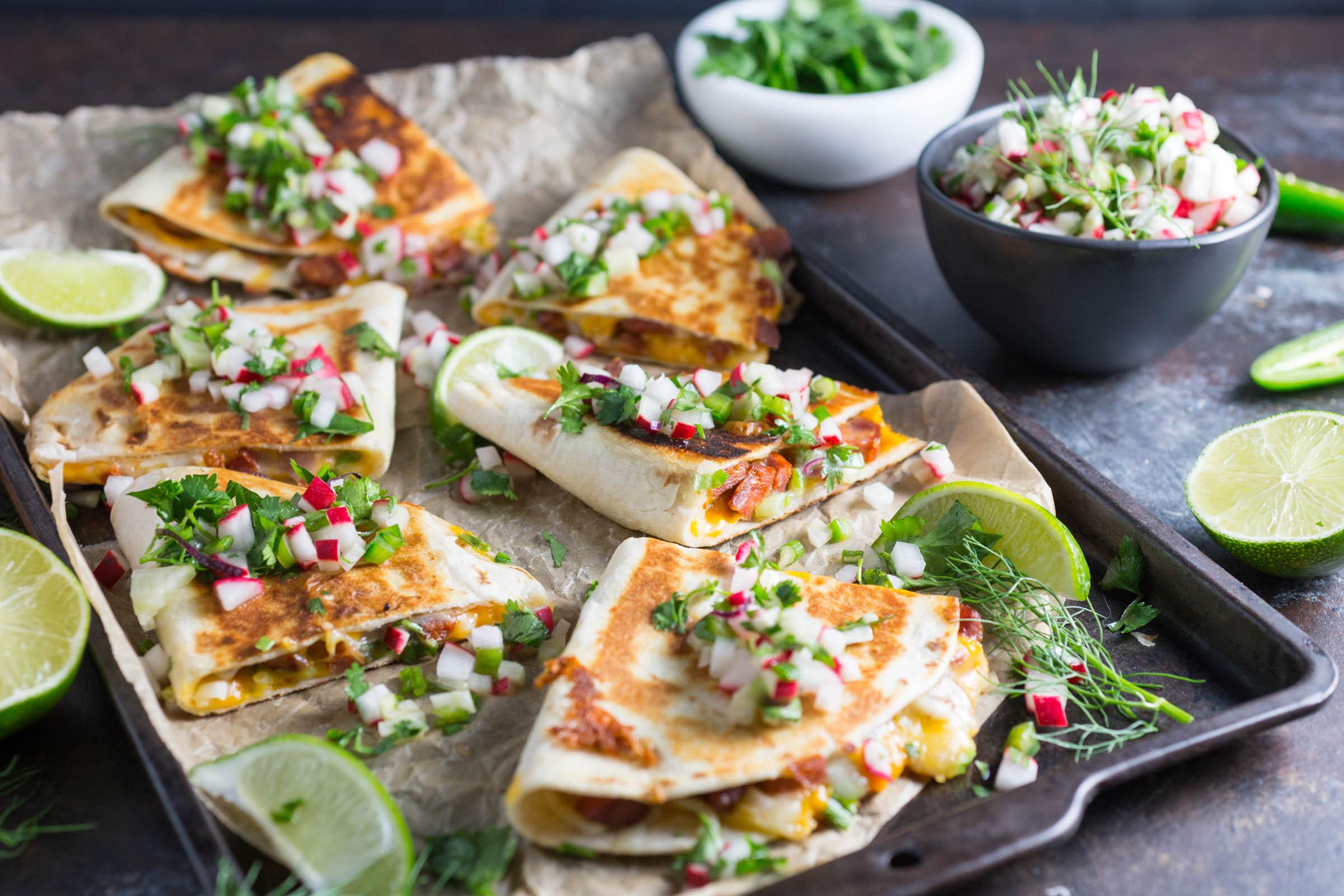 Chorizo Quesadillas With Radish and Fennel Salsa r/eatwraps
