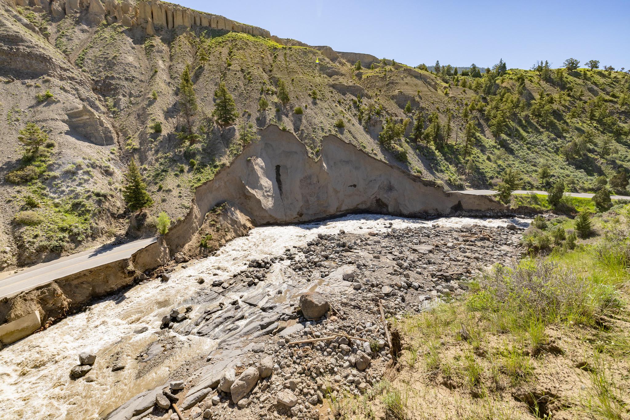Another shot of the North Entrance Road washout, NPS on Flickr, photo
