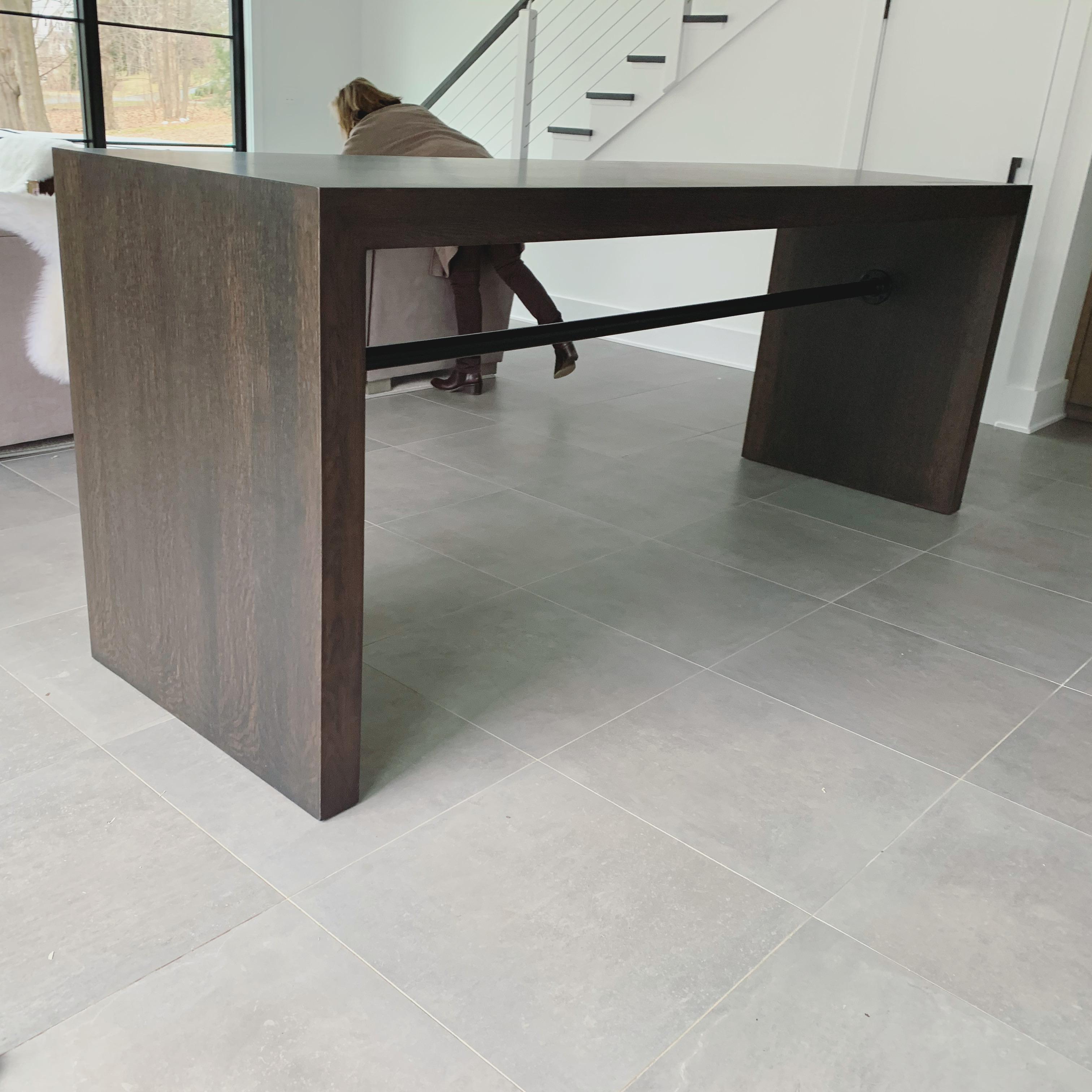 White oak bar height table I made. r/woodworking