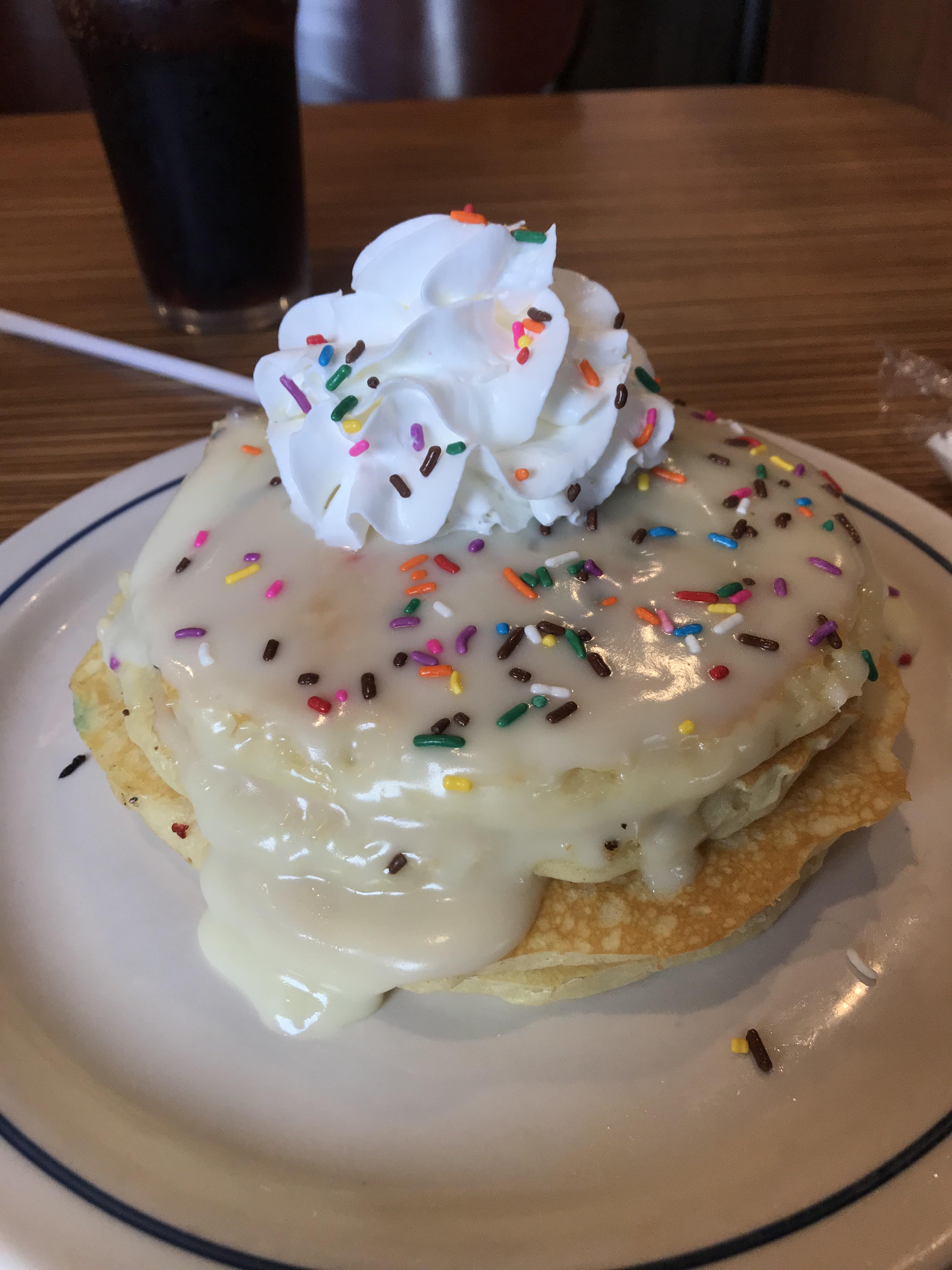 Cupcake Pancakes from IHOP, that my SO says looks like semen r