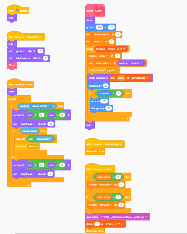 Hi, making an RPG. I have this code that allows you to select an item