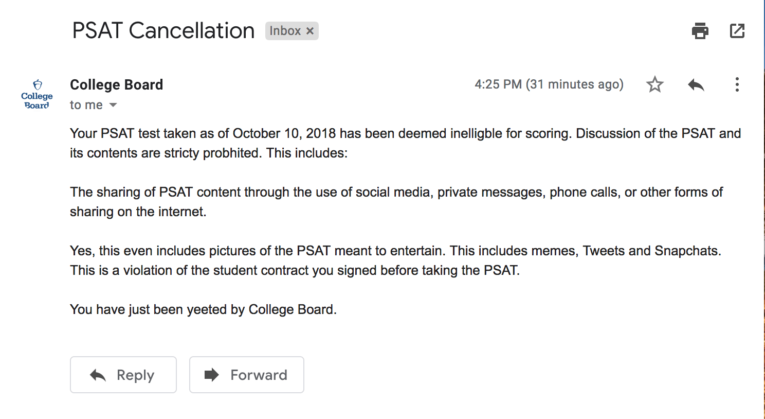 Just got emailed by College Board... r/psatmemes