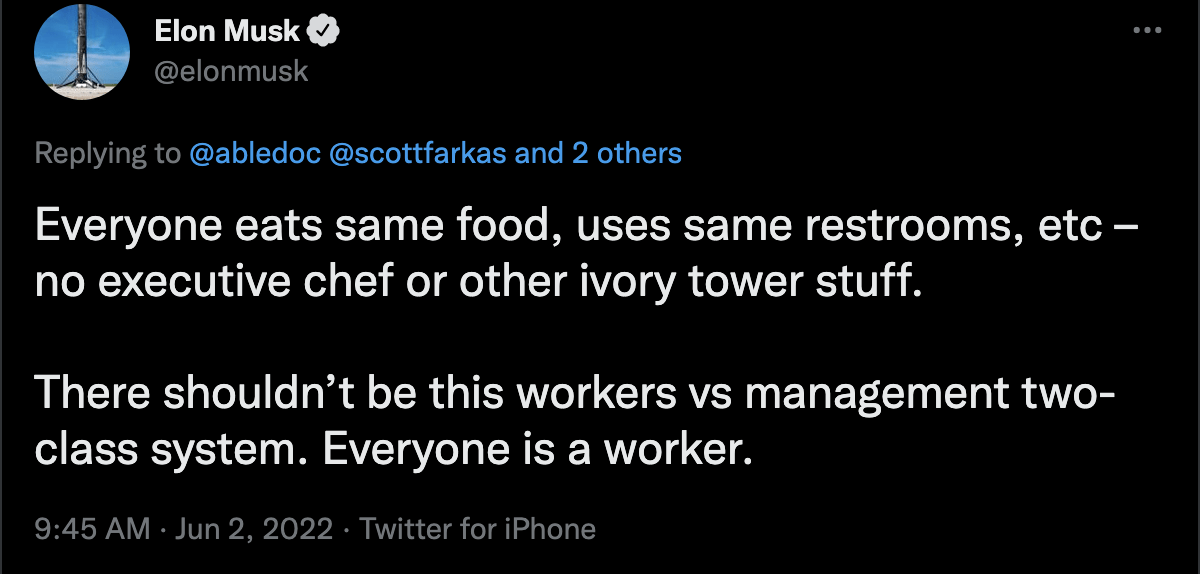 The WFH ban is really just for the factory worker's morale. r