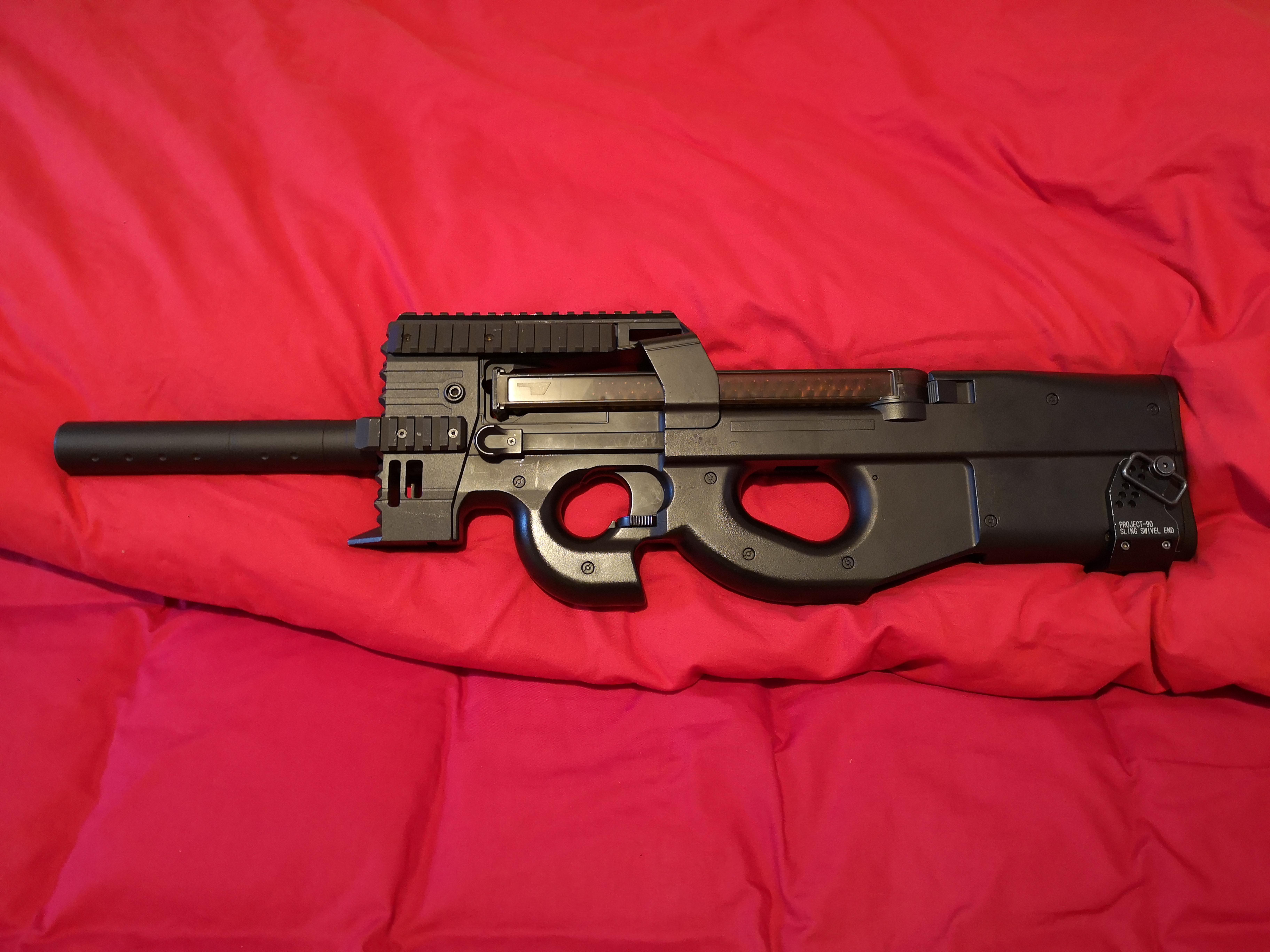 Custom P90, extended inner barrel, just need to upgrade the gearbox