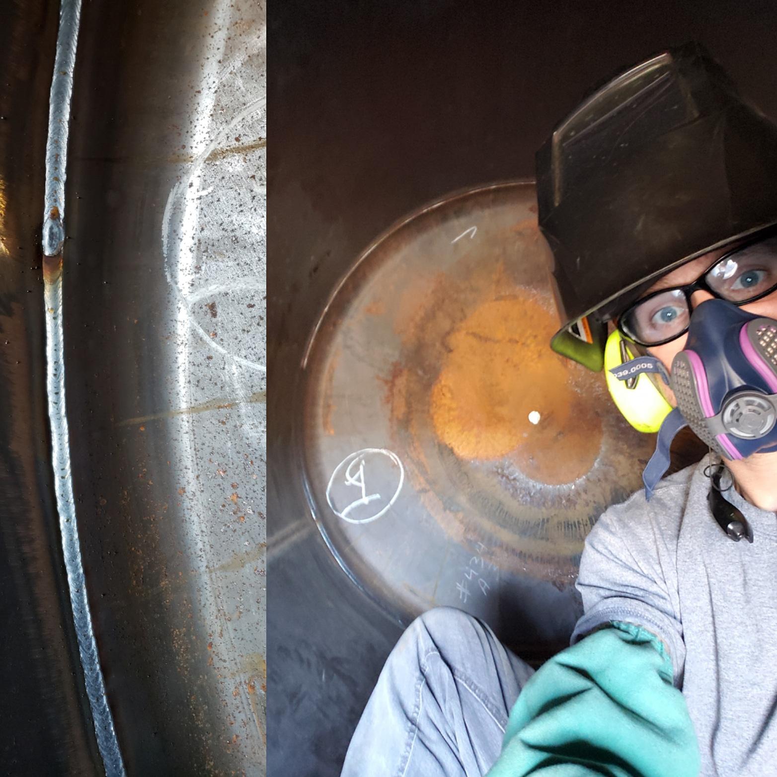 Welding the inside of a 500 gallon tank. r/Welding