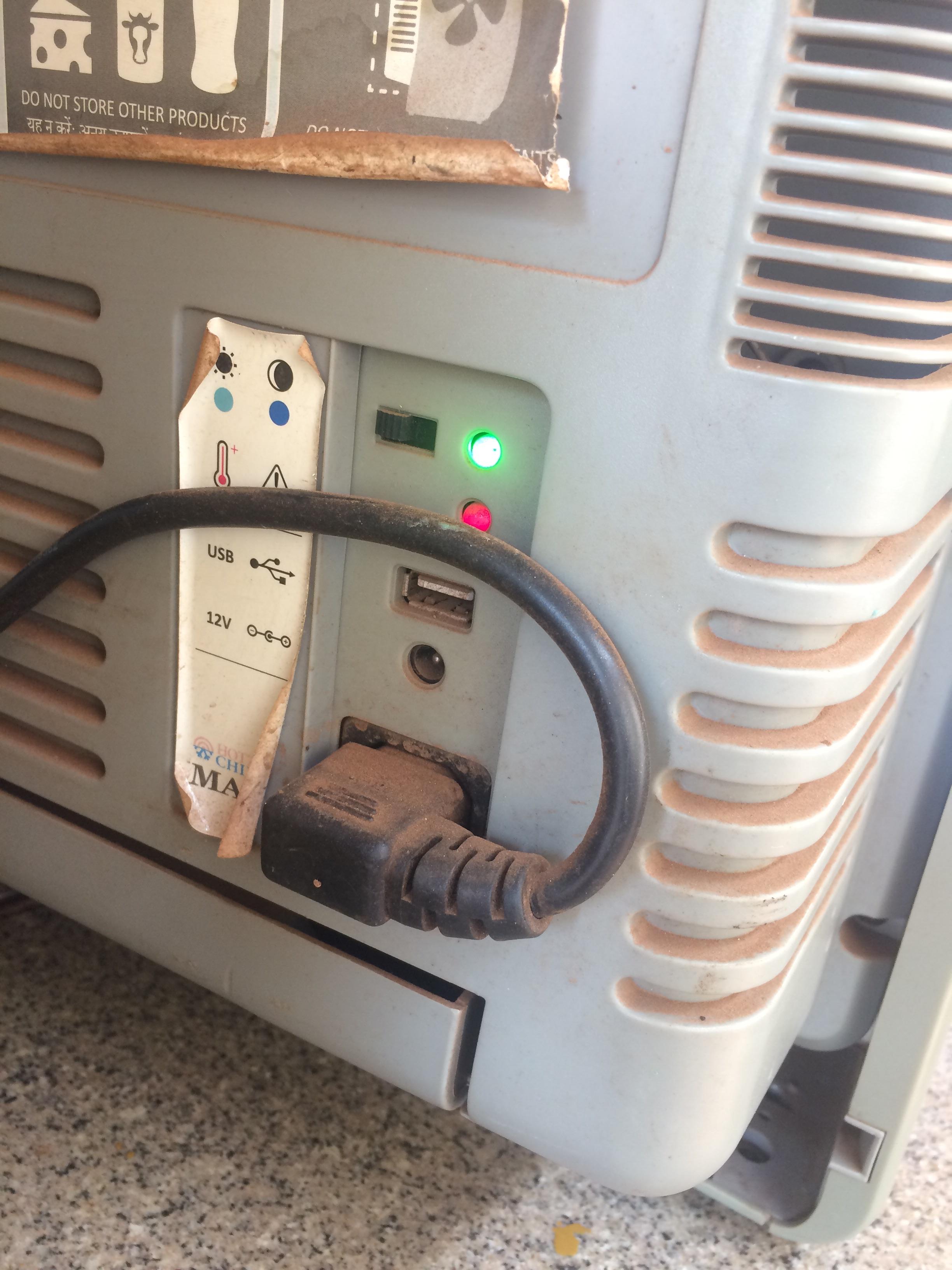 This mini fridge has an USB Port in it. r/mildlyinteresting