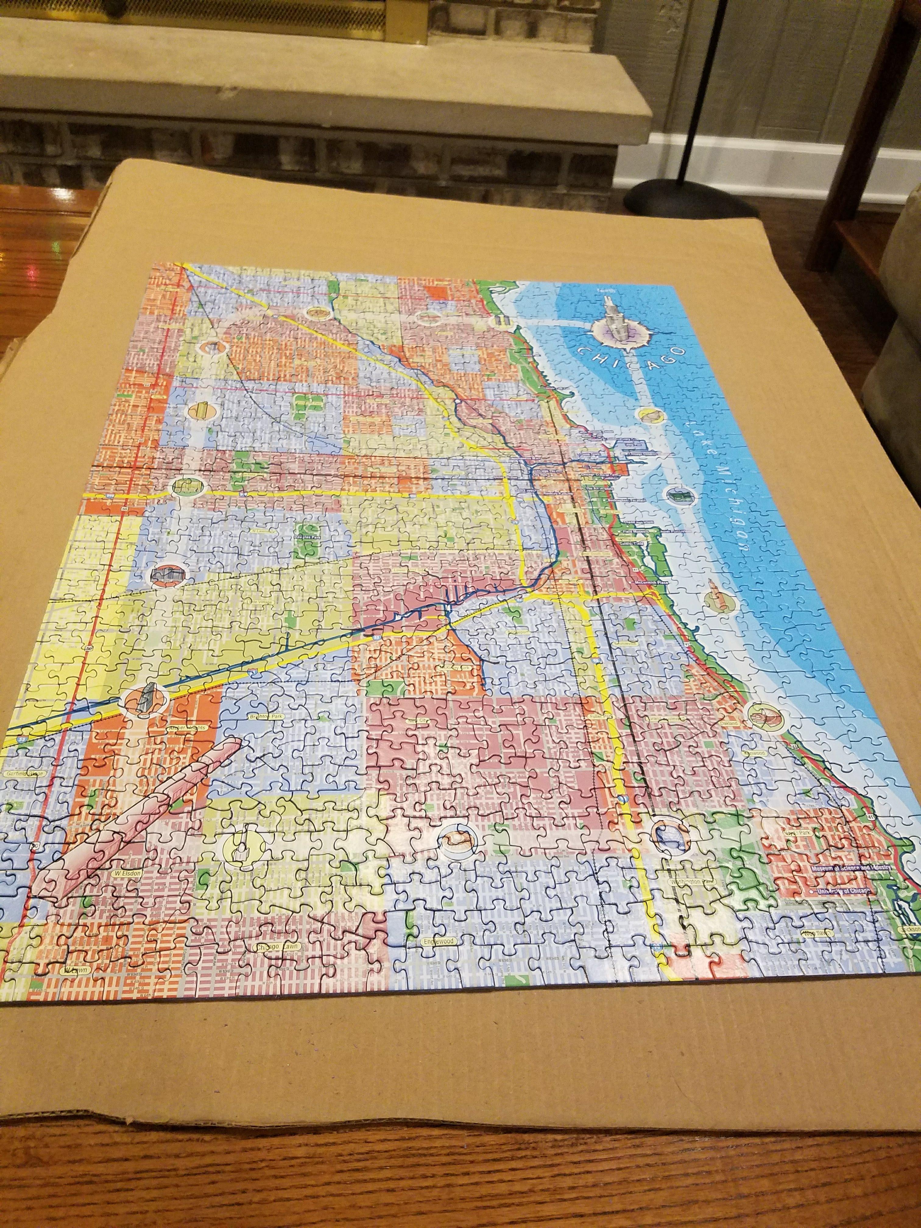 Chicago Map Store Faireplace Map of Chicago 1000 pieces Jigsawpuzzles