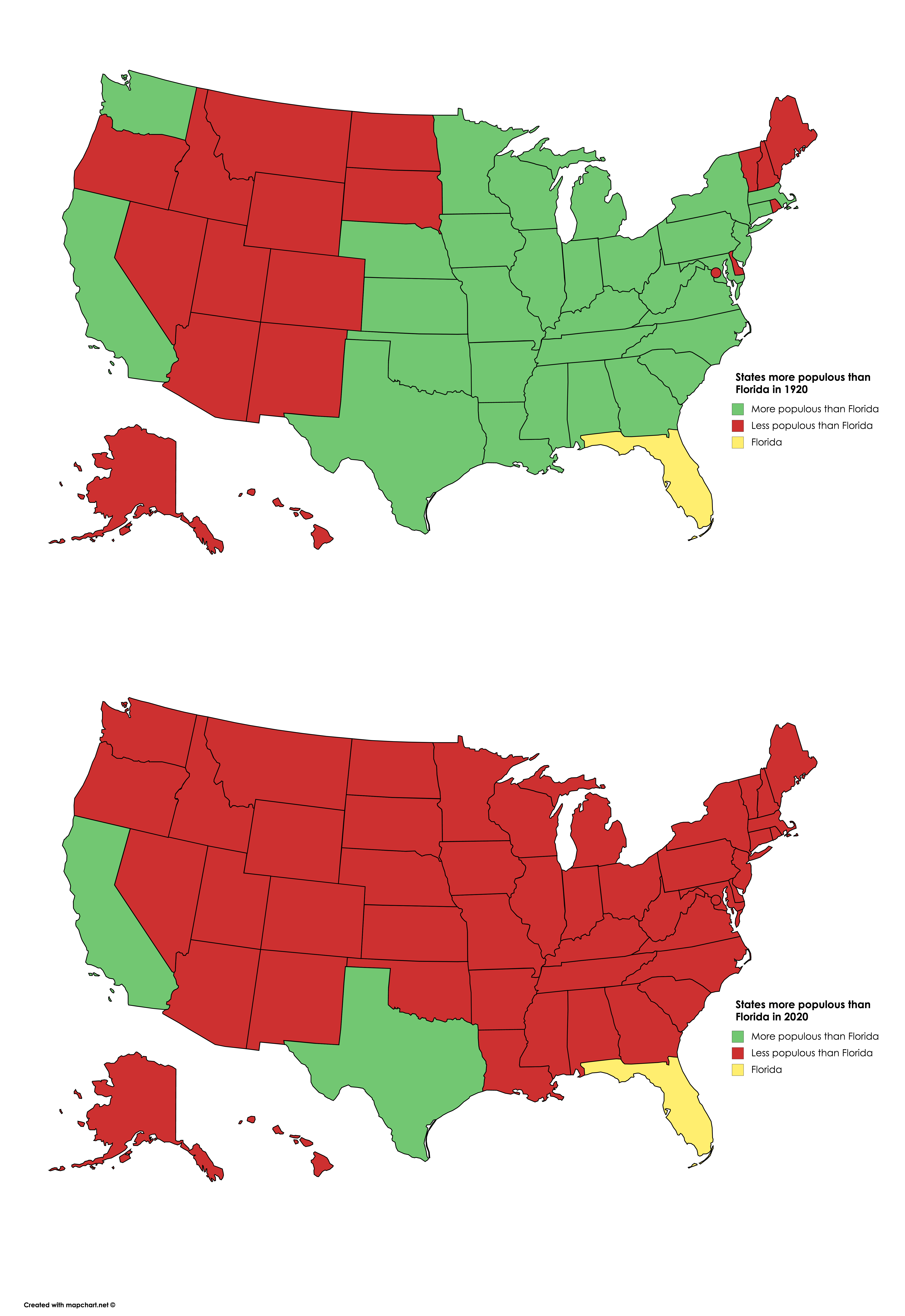 Florida's Population Growth Over the Last Century r/MapPorn