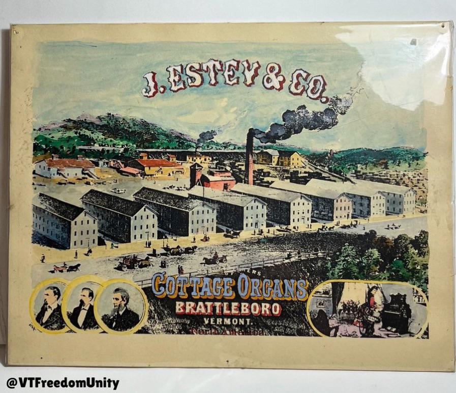 An advertisement from 1880 for the J. Estey and Co. Organ Manufacturing