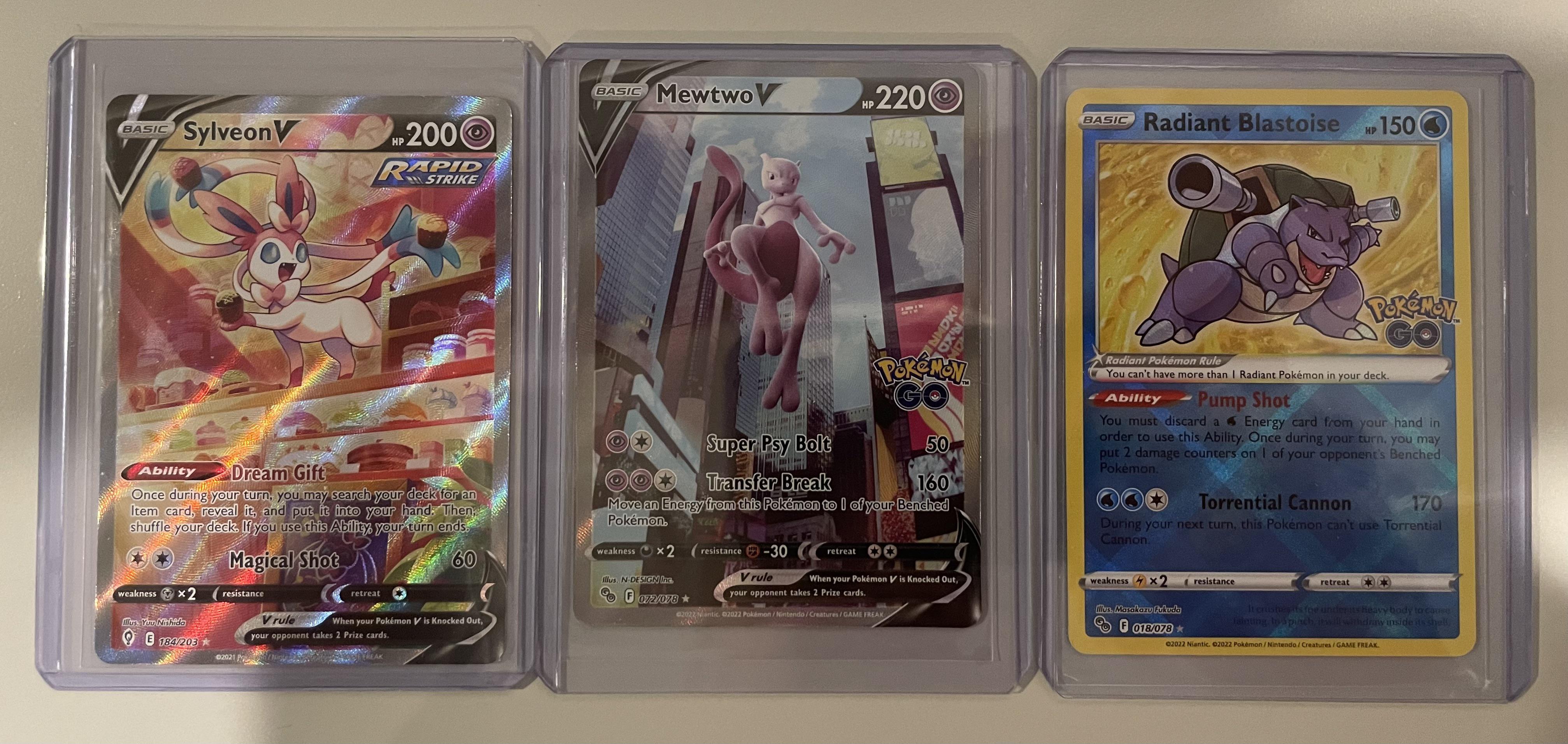 Thinking about sending these 3 to PSA for grading. Sylveon and Mewtwo