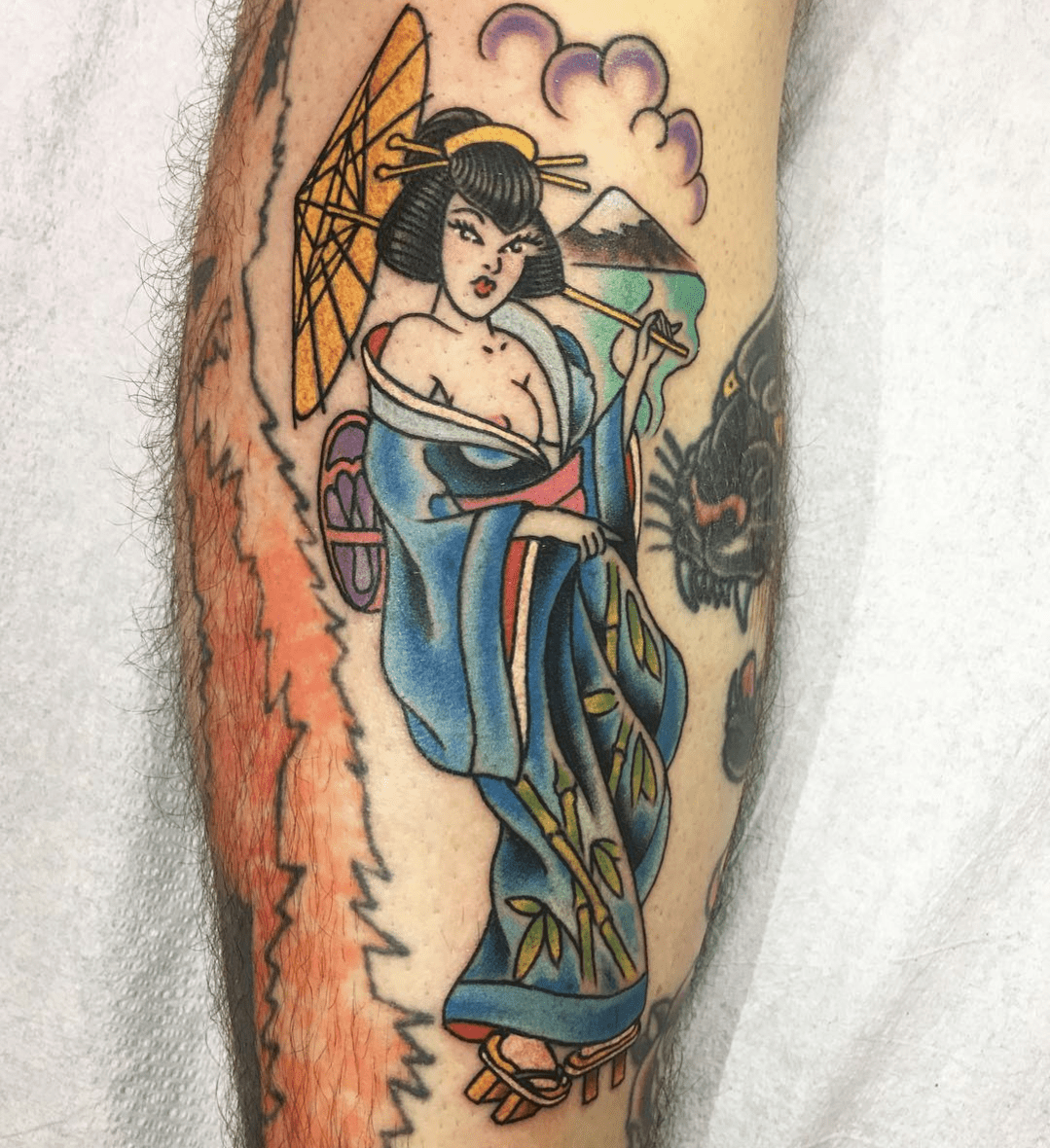 Japanese PinUp by Rob Hostetter at Lifetime Tattoo, San Diego, CA r
