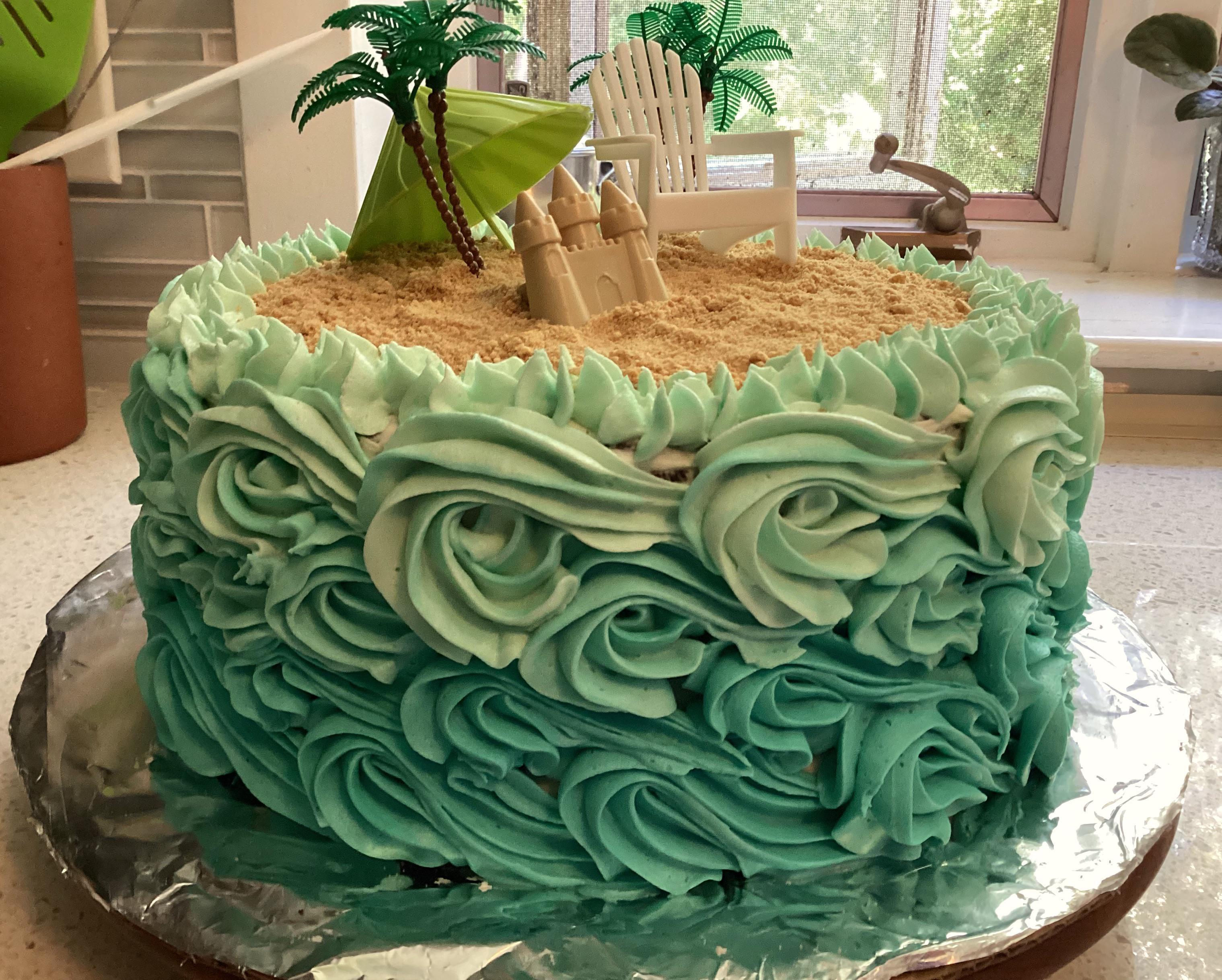Homemade Beach cake I made for my daughters 11th. r/cakedecorating