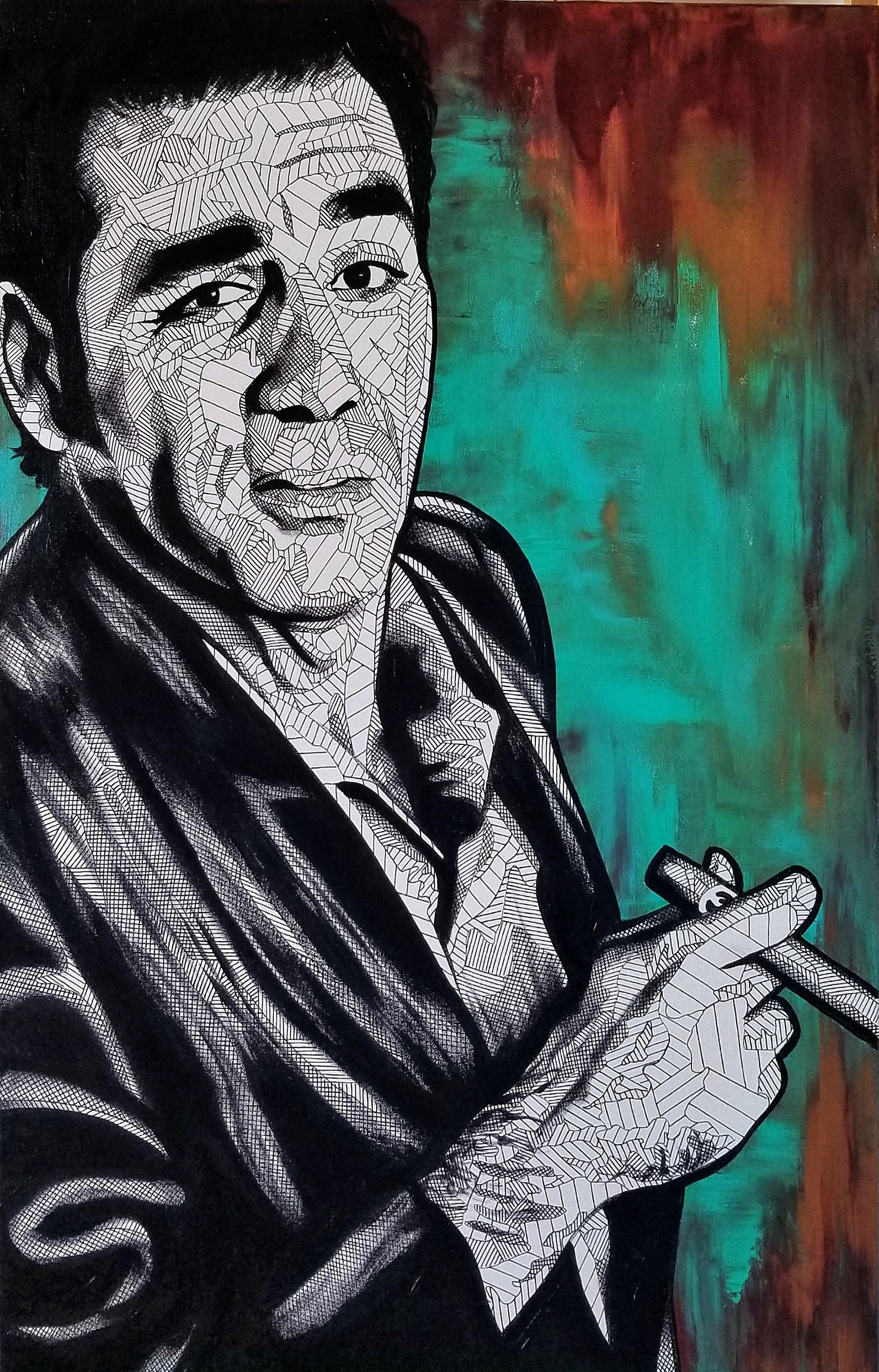 A painting of Kramer I did, acrylics and marker, 2019 r/seinfeld