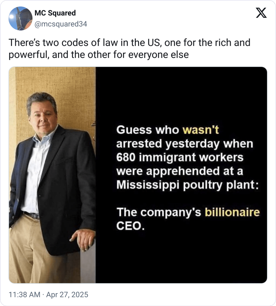 America has a twotier justice system. The exploited workers get