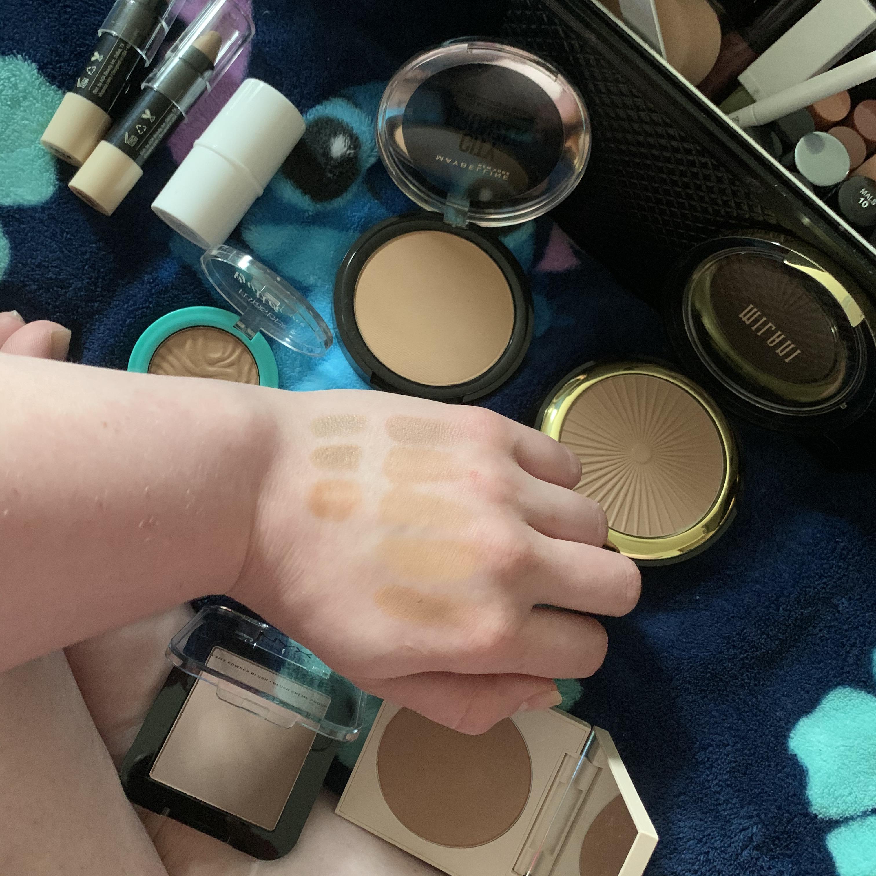 Contour and bronzer shades on fair cool olive skin r/swatchitforme