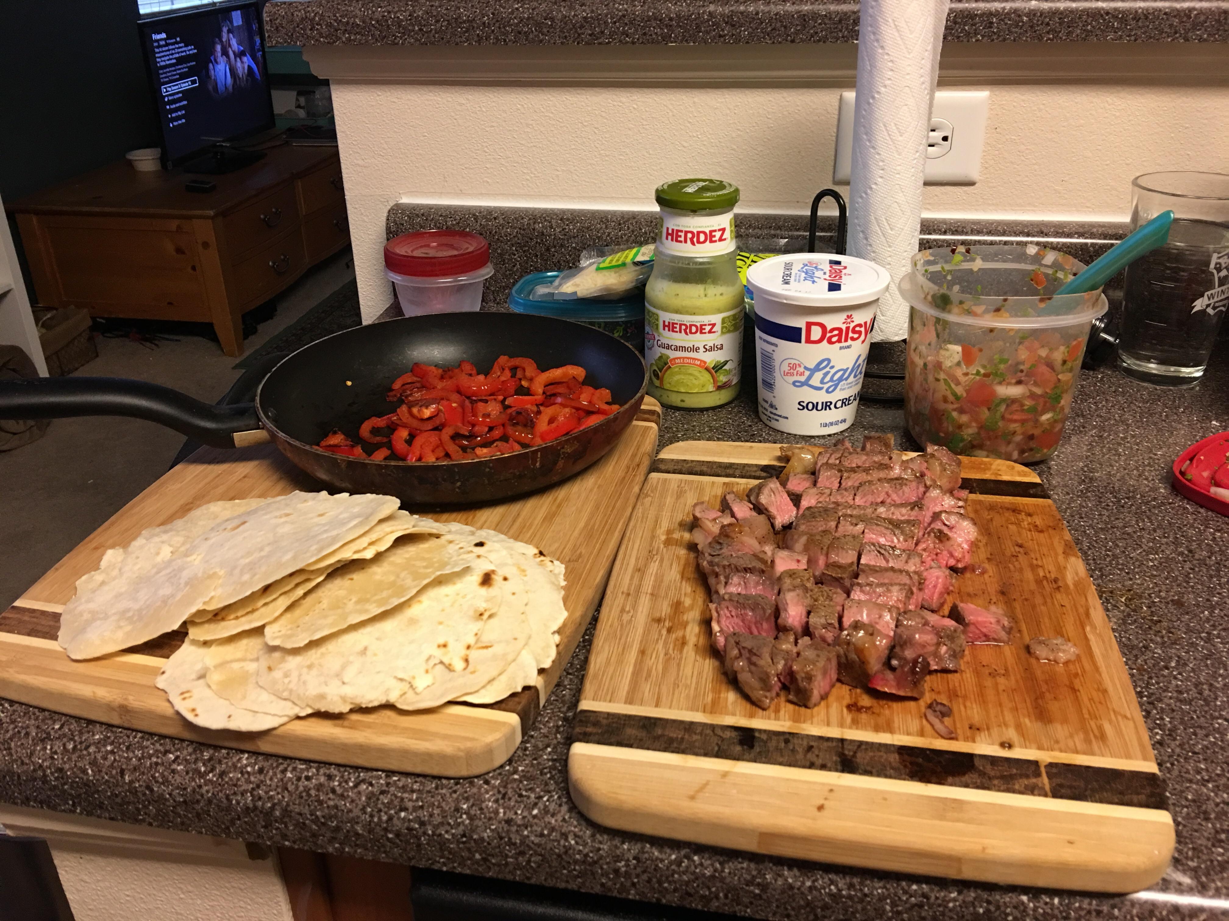 Steak tacos with hand rolled tortillas r/castiron
