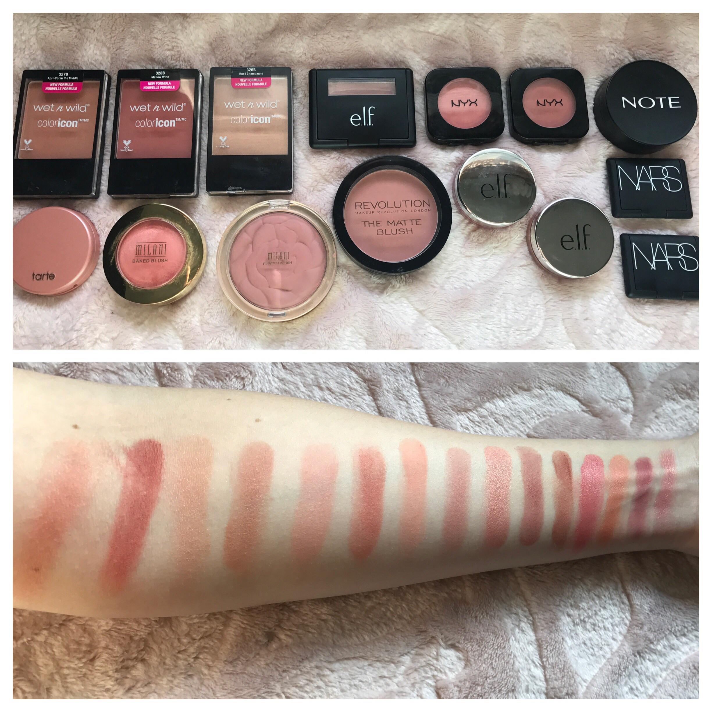 Swatched my blush collection r/MakeupAddiction