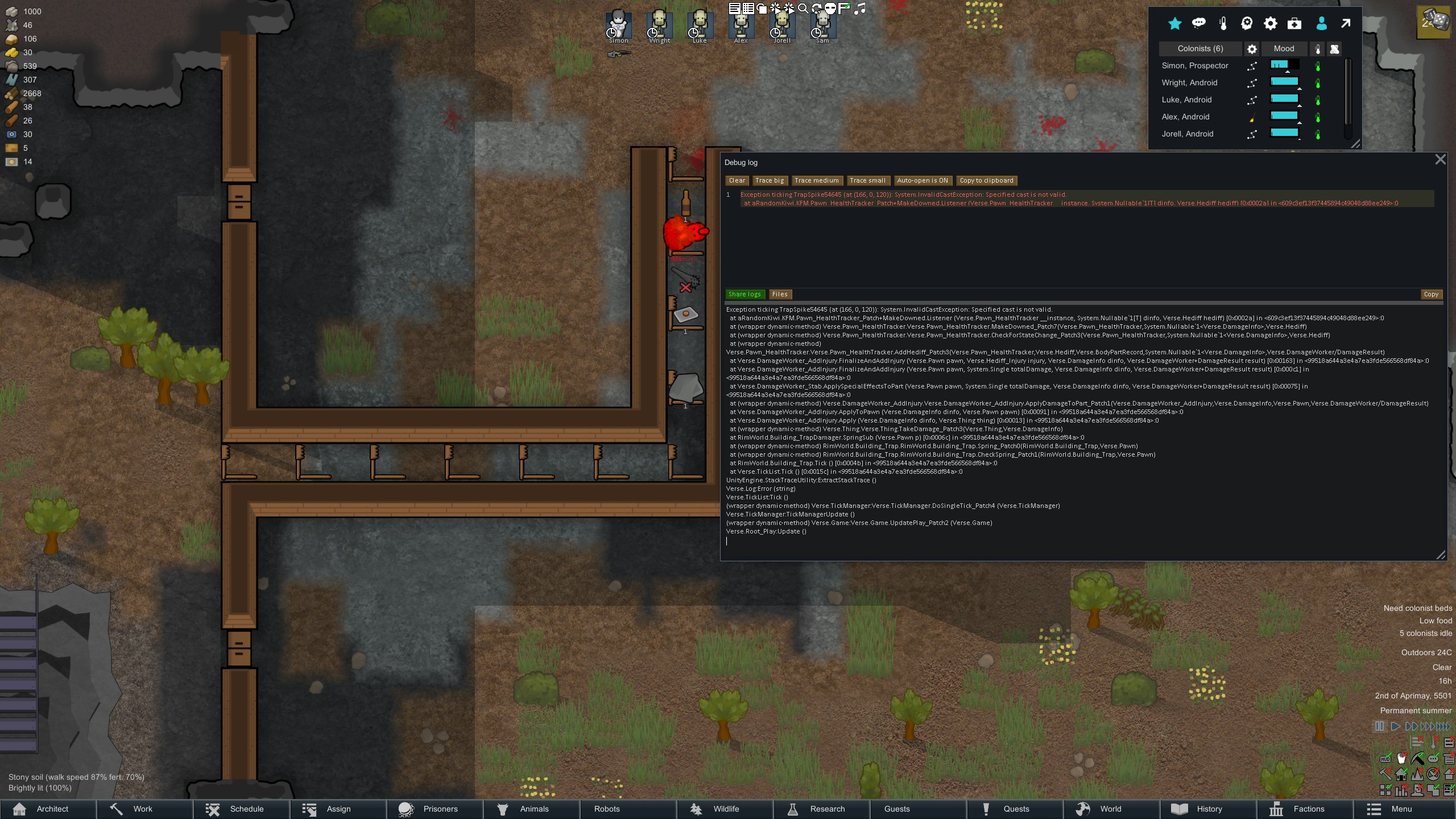Spike trap error, I keep getting an error whenever my spike traps are