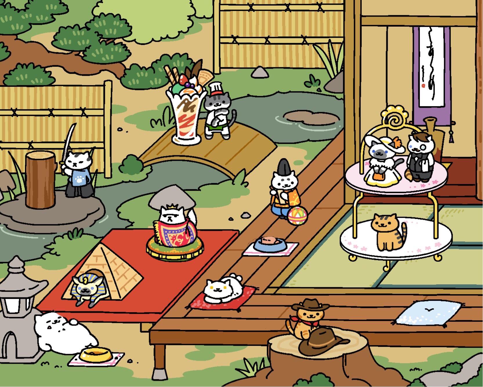 The almost complete rare cat yard r/nekoatsume