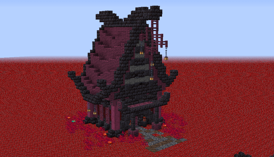 I made a blackstone/crimson wood house inspired by u/nrgmix's