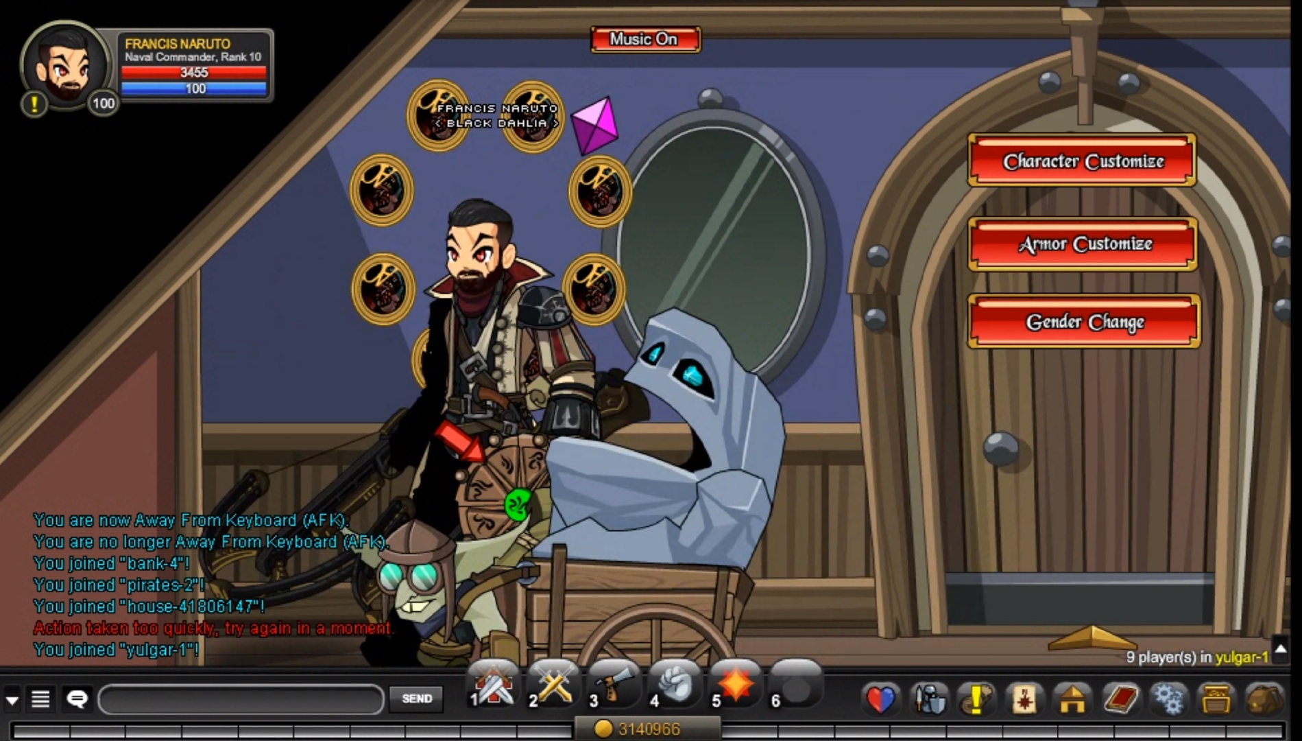 helm or hair helm that suit in naval commander armor r/AQW