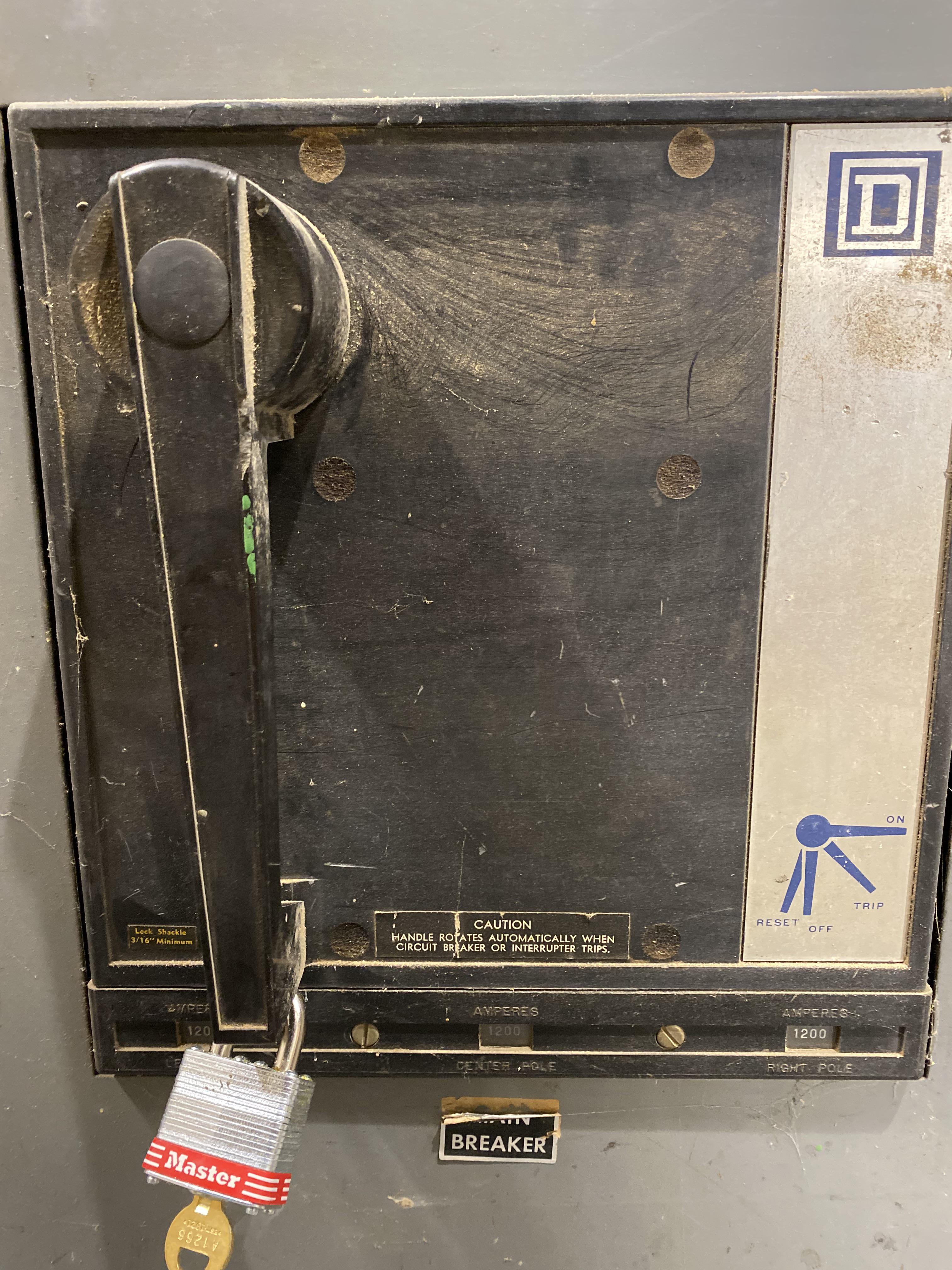 1200 amp Square D breaker wont turn off, is this properly off? First