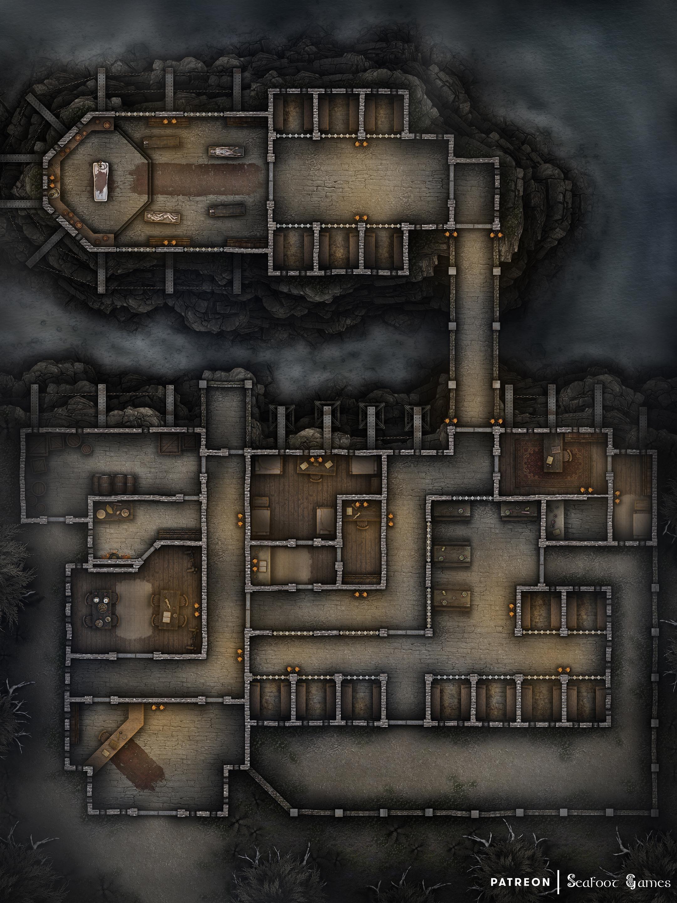 Shadowy Ravensfall Prison 40x30 Battlemap! r/battlemaps
