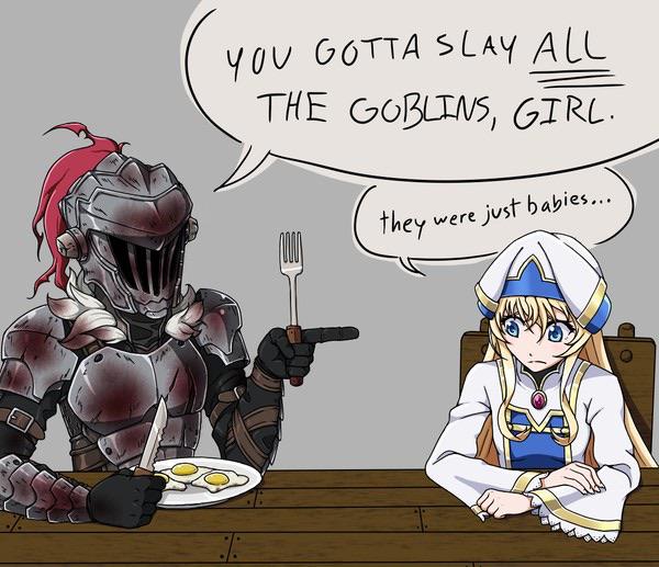 When Goblin Slayer takes off his helmet GoblinSlayer