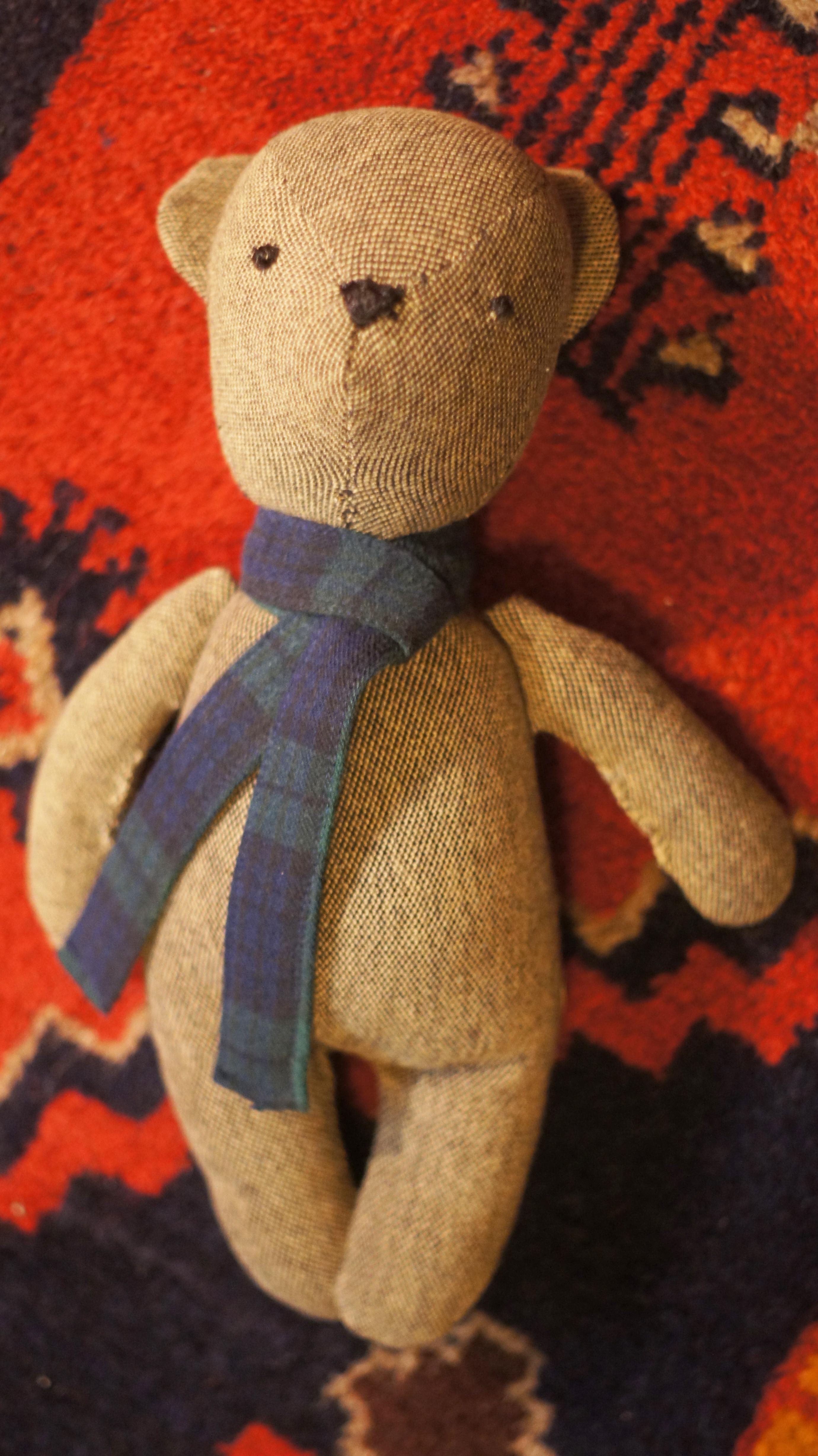 made a teddy bear for my nephew out of my late grandpa's old shirts