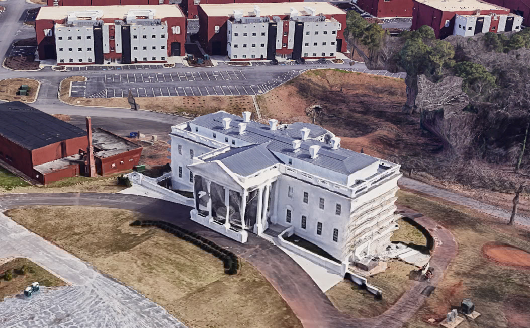 Full White House replica at the Tyler Perry Studios (Atlanta) area