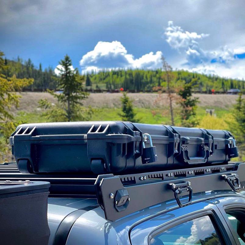 Mounted Hard Case on an upTOP Roof Rack